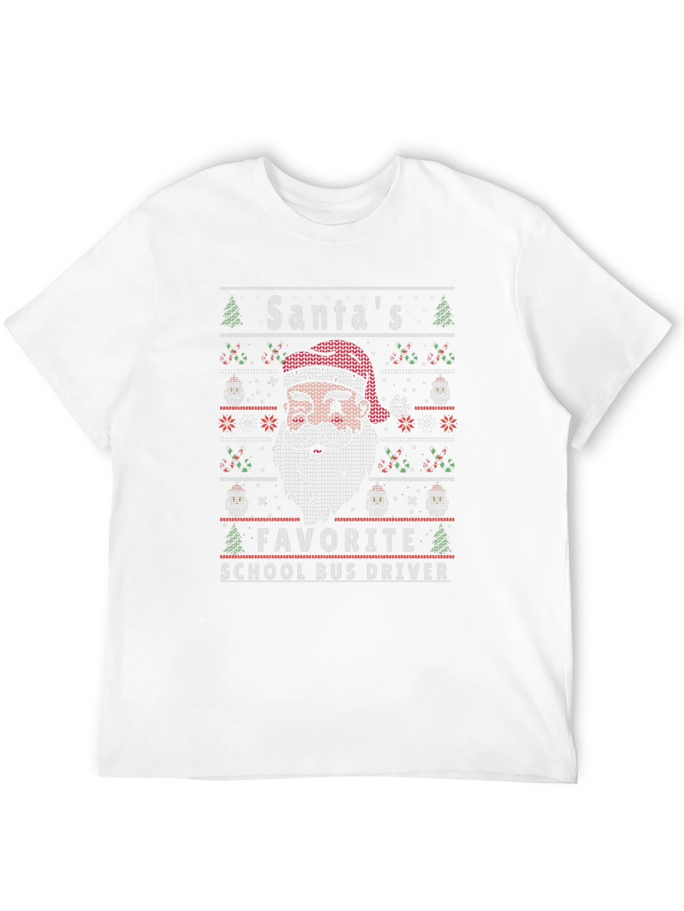 Santas Favorite School Bus Driver Ugly Christmas T-Shirt