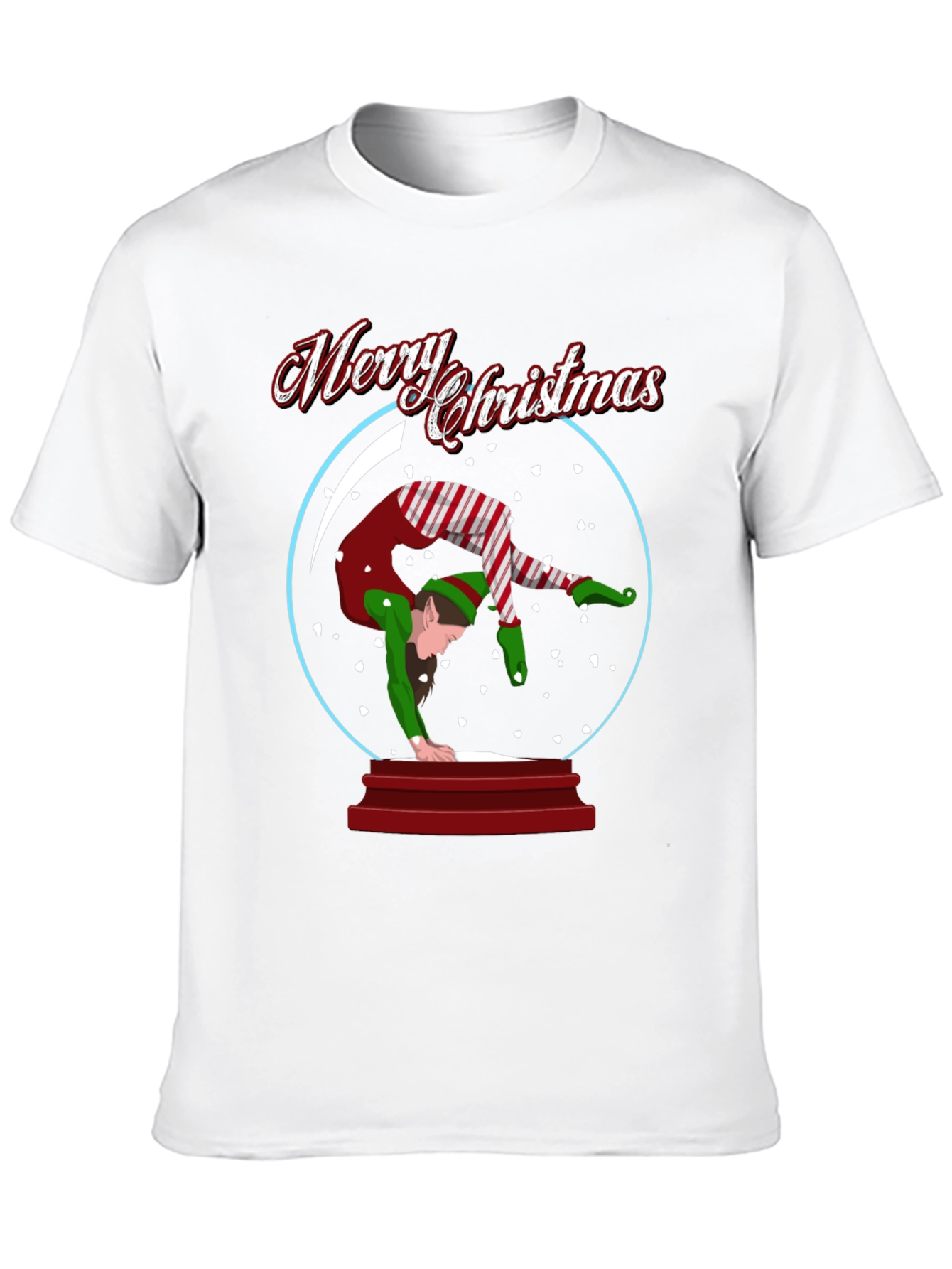 Merry Christmas Elf Snow Globe T-Shirt