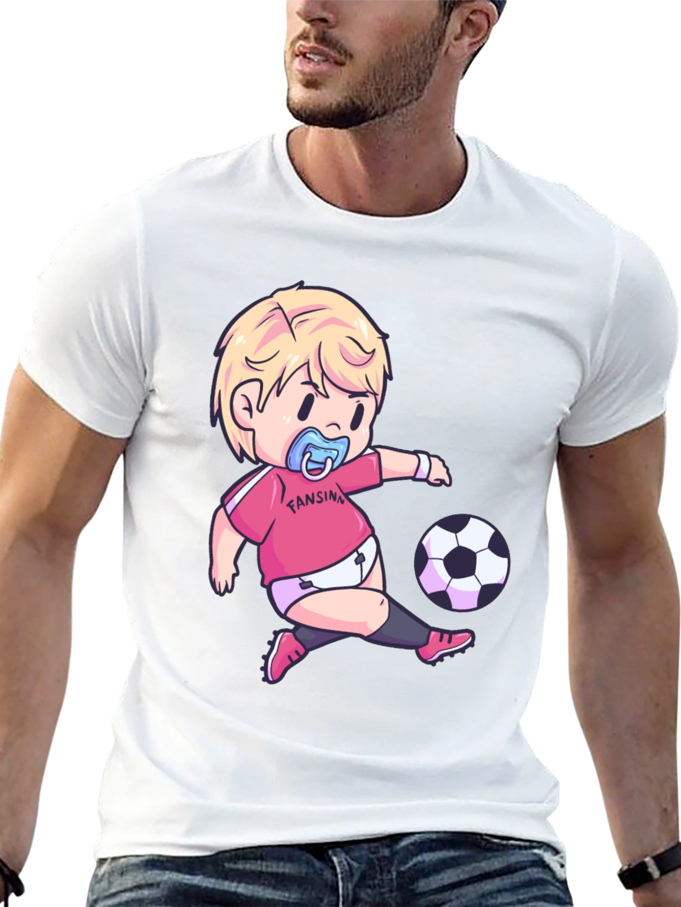 Funny Baby Soccer Player Graphic T-Shirt
