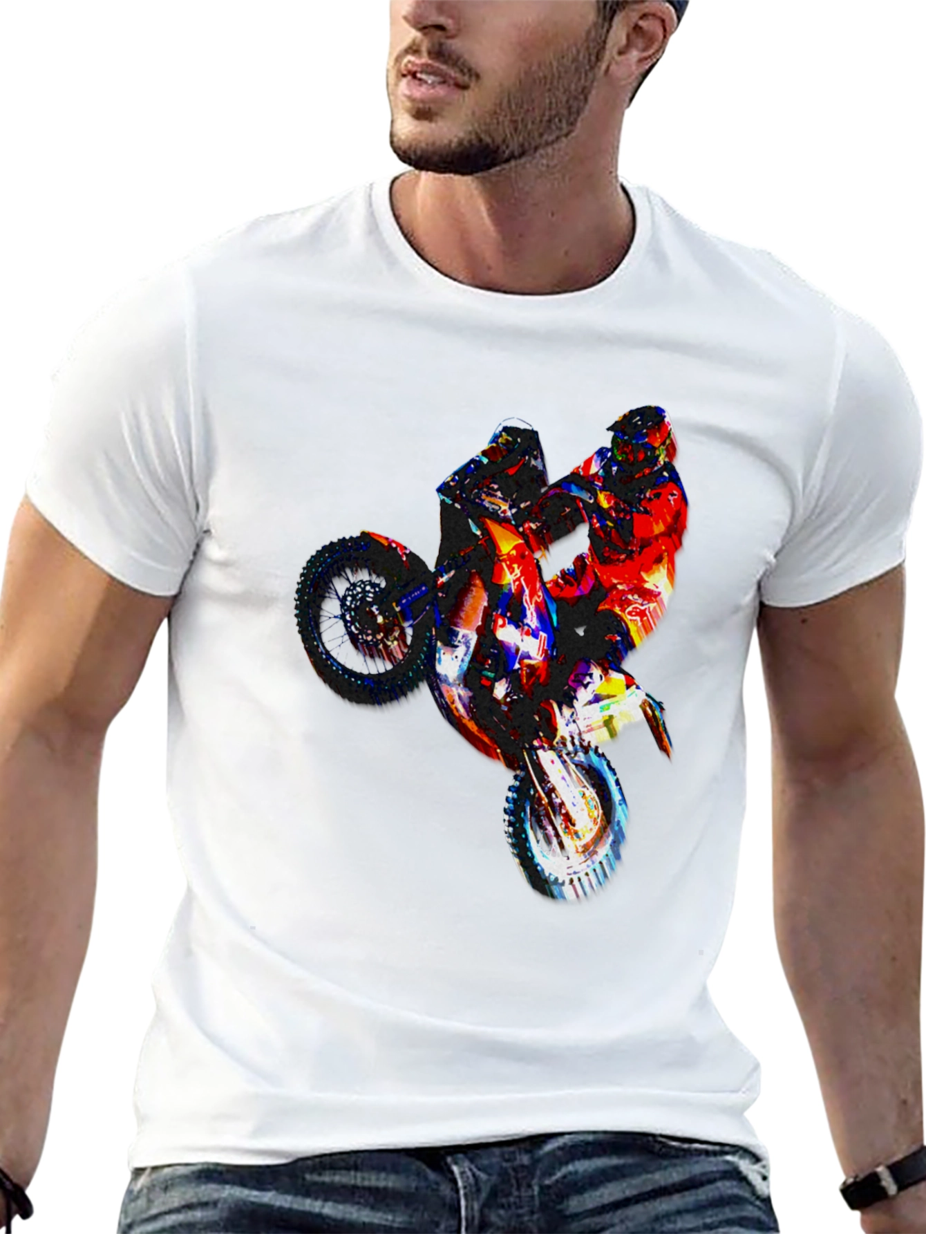 Motorcycle Graphic Tee - Black Mens T-Shirt