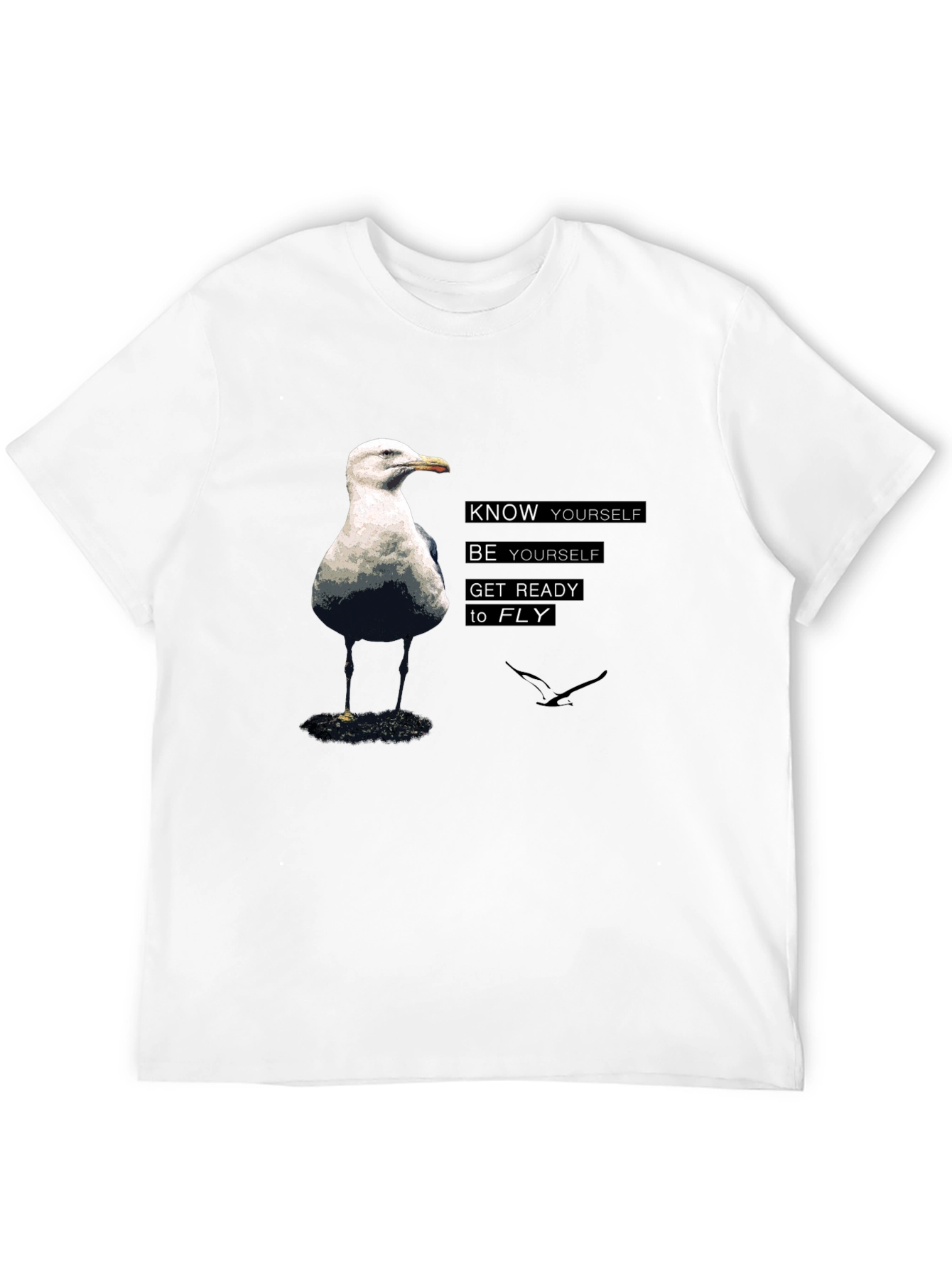 Know Yourself Bird Graphic Black T-Shirt