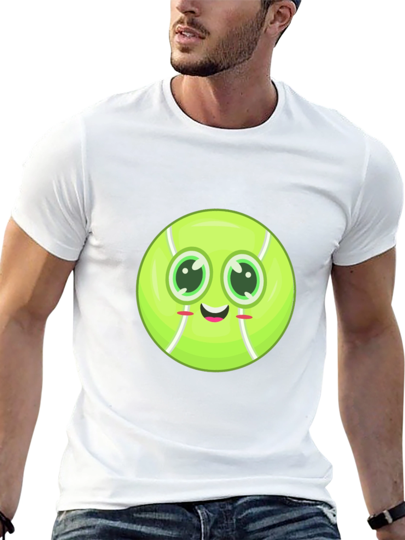 Cute Tennis Ball Face T-Shirt