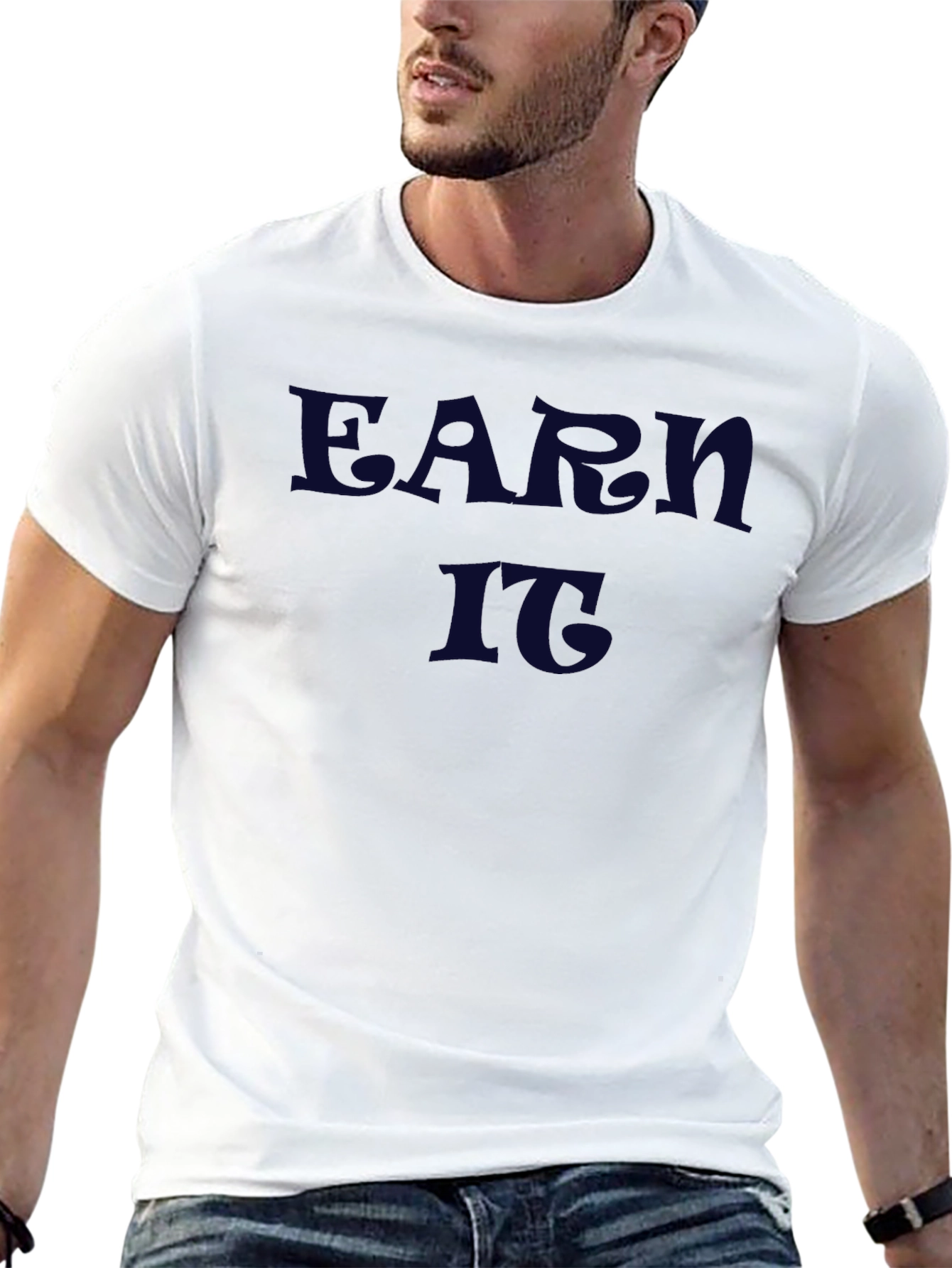 Earn It Graphic Tee - Black Crew Neck