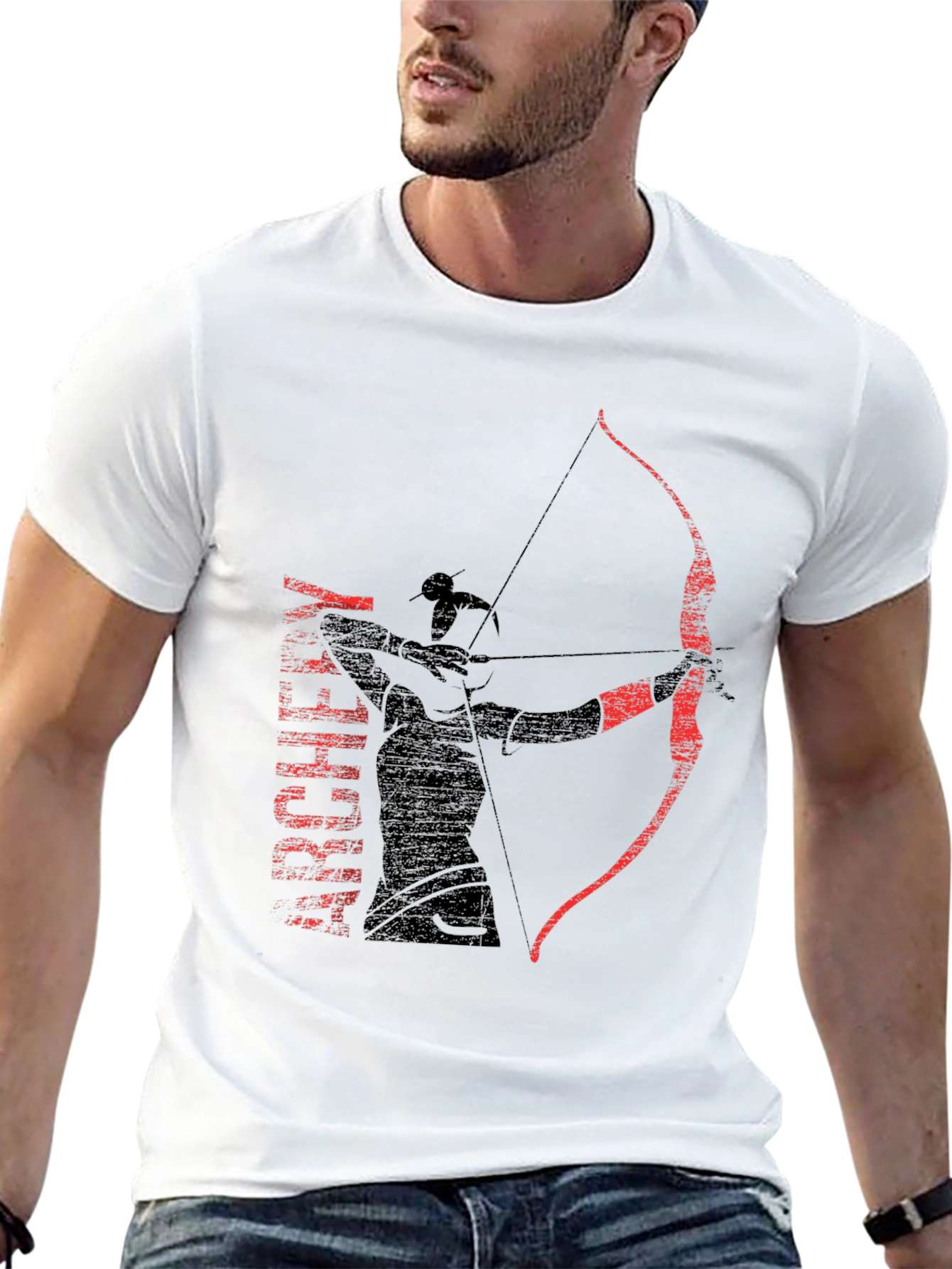 Archer Graphic Tee - Black Cotton T-Shirt