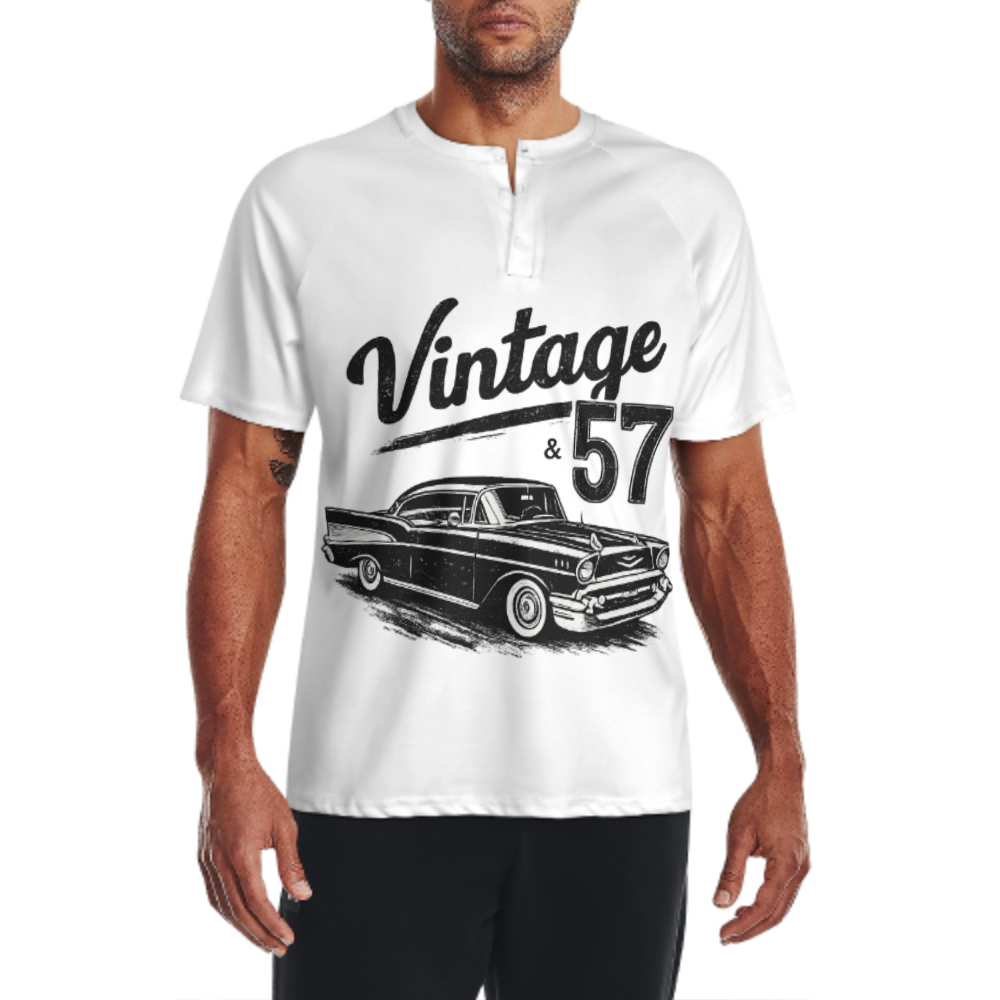 Vintage 57 Classic Car Graphic Tee, Retro American Muscle Shirt, Old School Auto Lover T-Shirt, Distressed Classic Car Streetwear Top(z741)