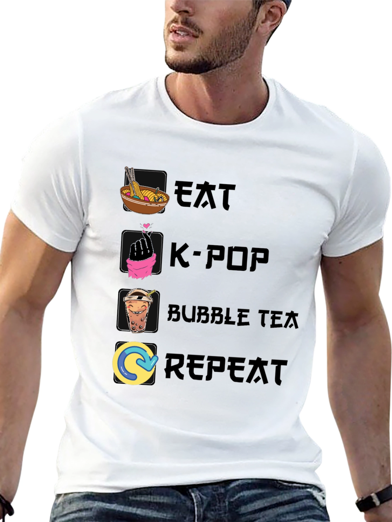 Eat K-Pop Bubble Tea Repeat T-Shirt