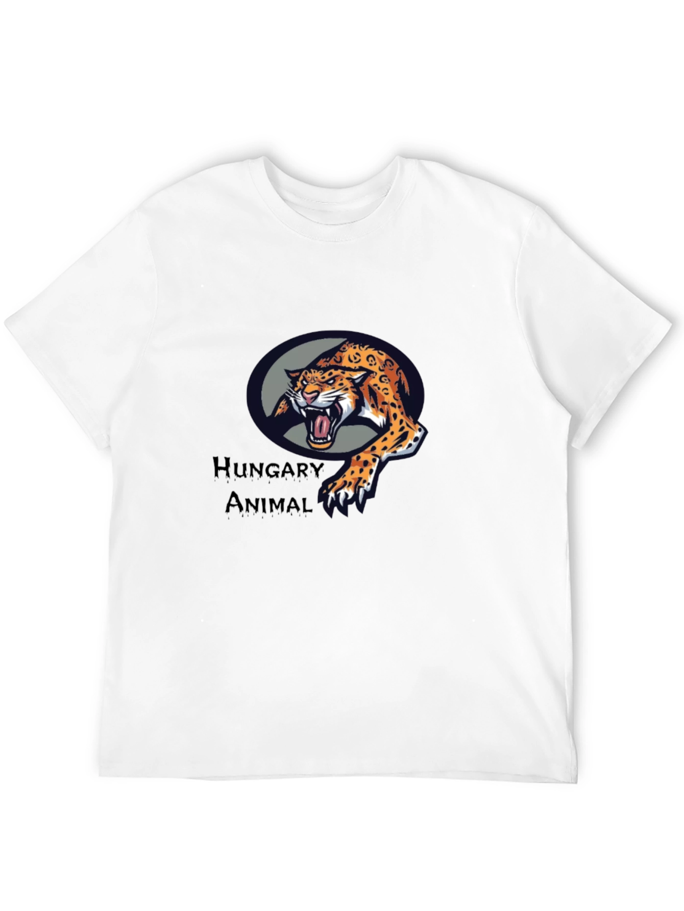 Hungary Animal Graphic Tee - Black Cotton T-Shirt