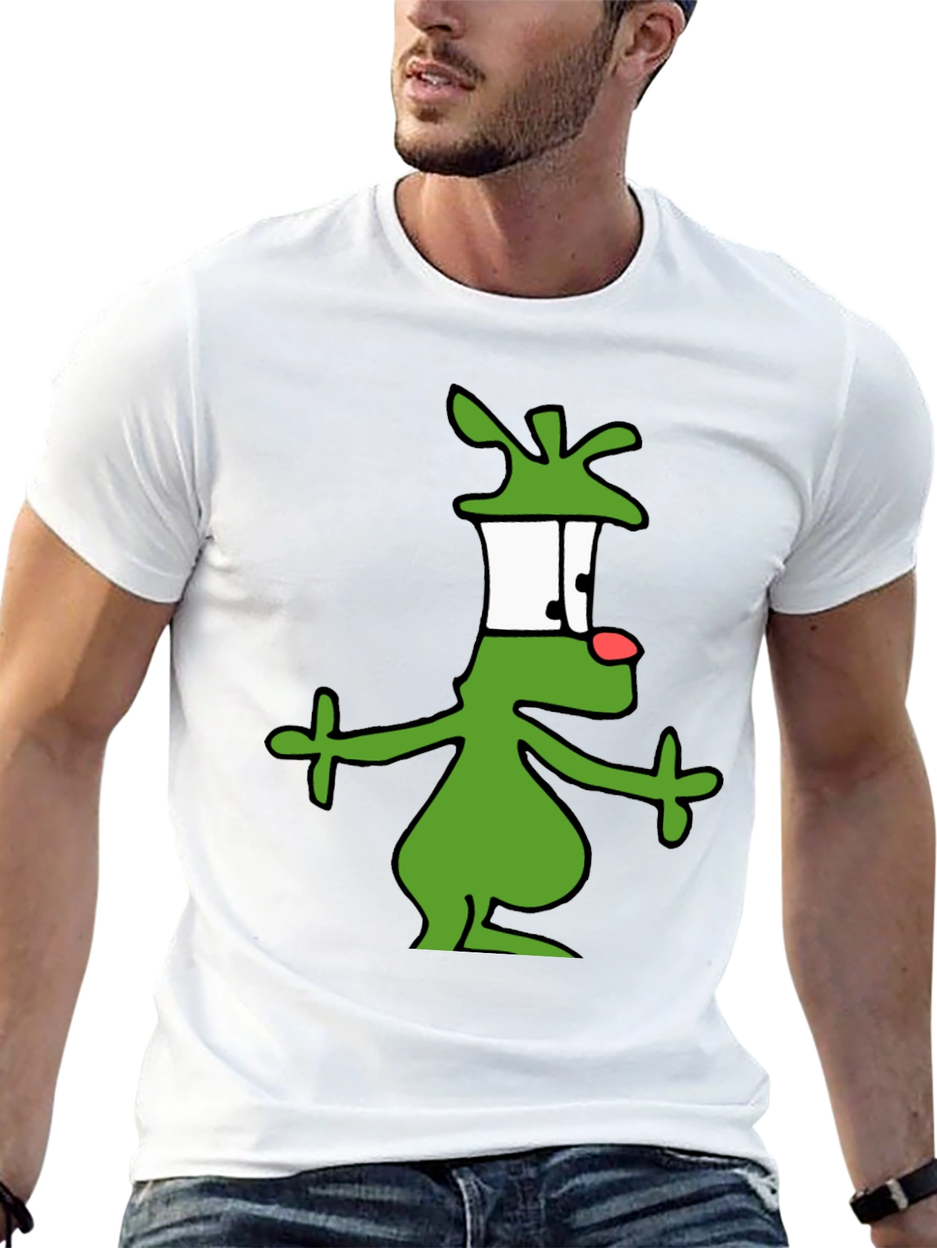 Cartoon Alien Graphic Black T-Shirt