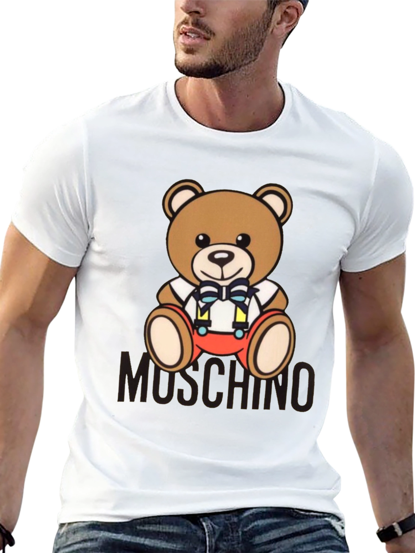 Teddy Bear Print T-Shirt - Casual Style