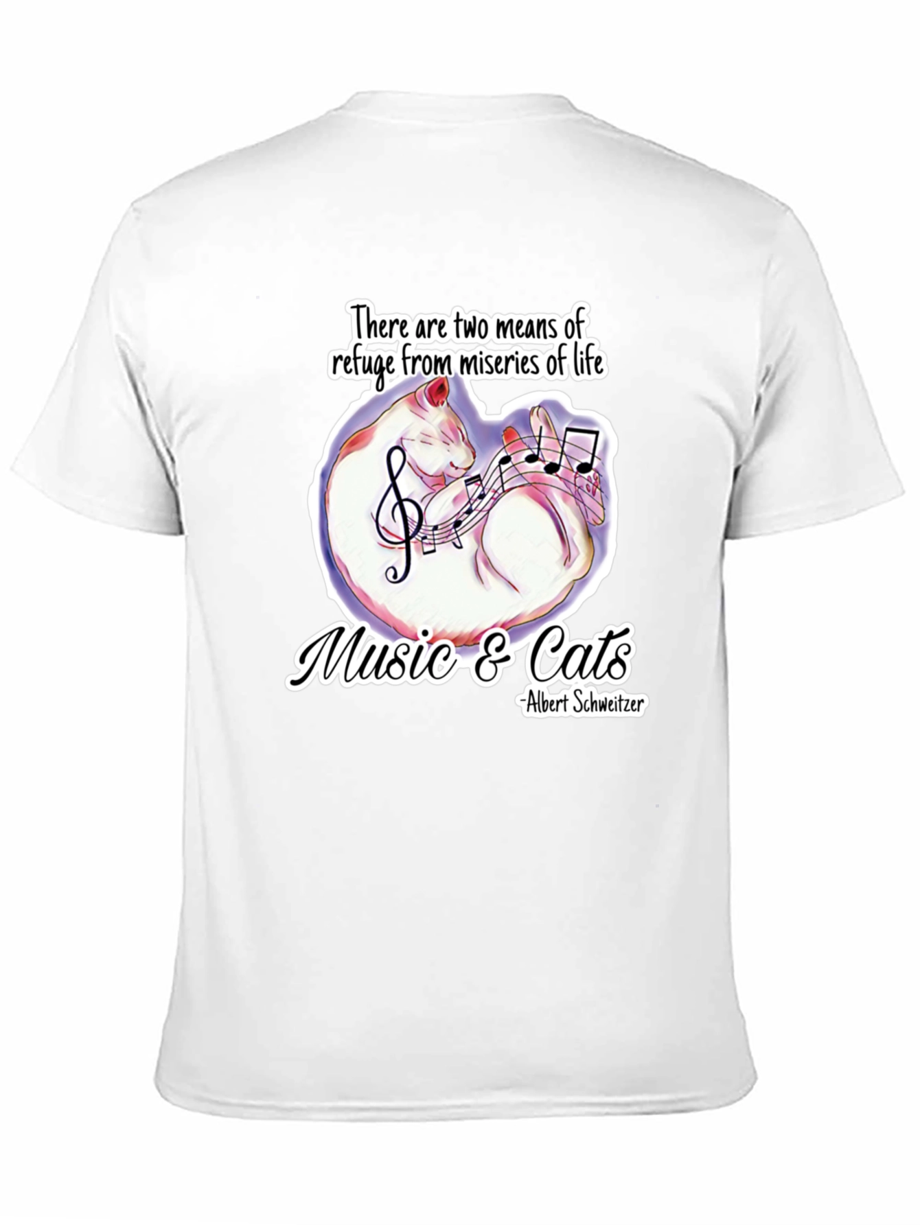 Music & Cats T-Shirt: Refuge From Lifes Miseries