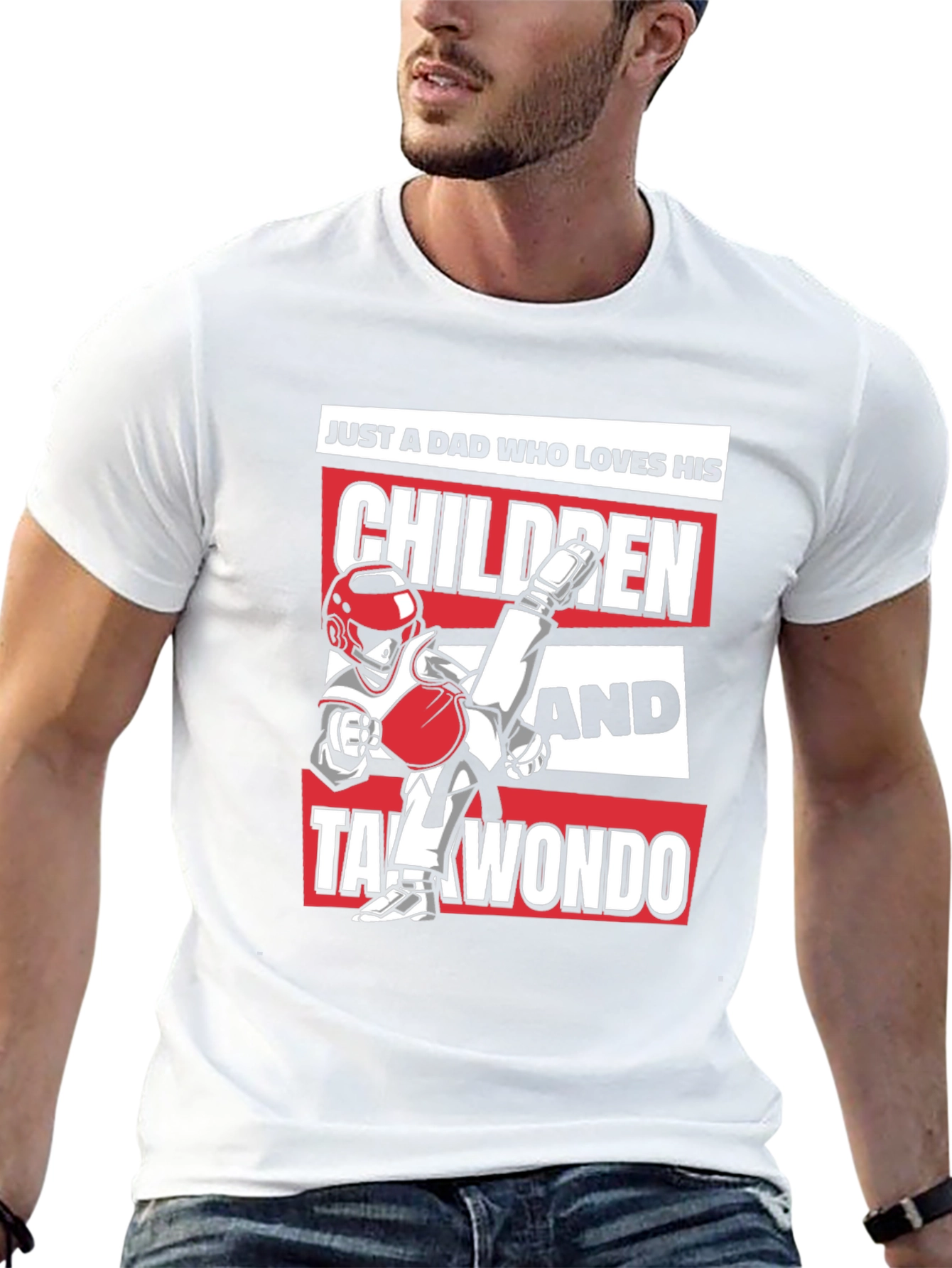 Dad Who Loves Children & Taekwondo Graphic Tee