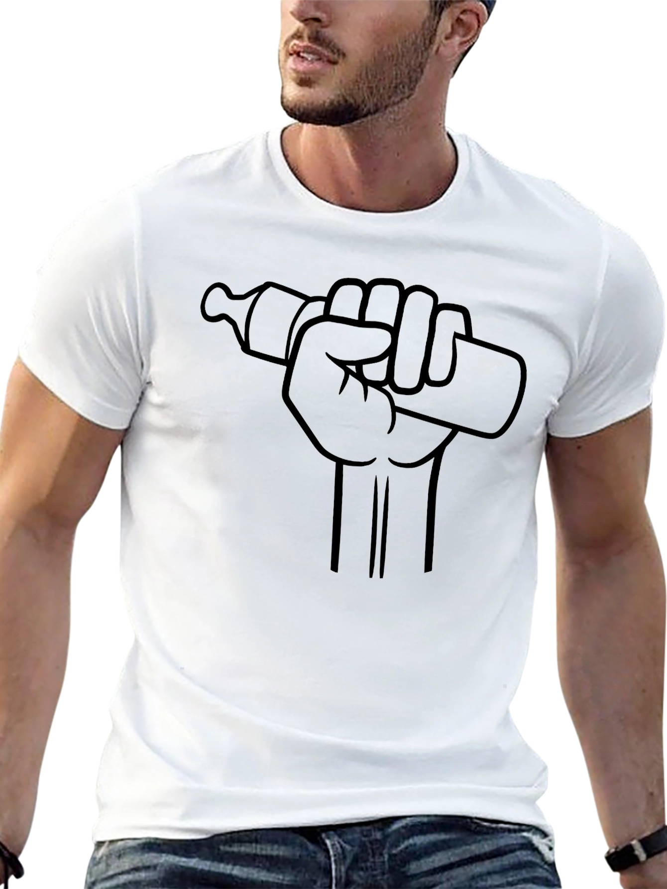 Baby Bottle Power Fist Graphic T-Shirt