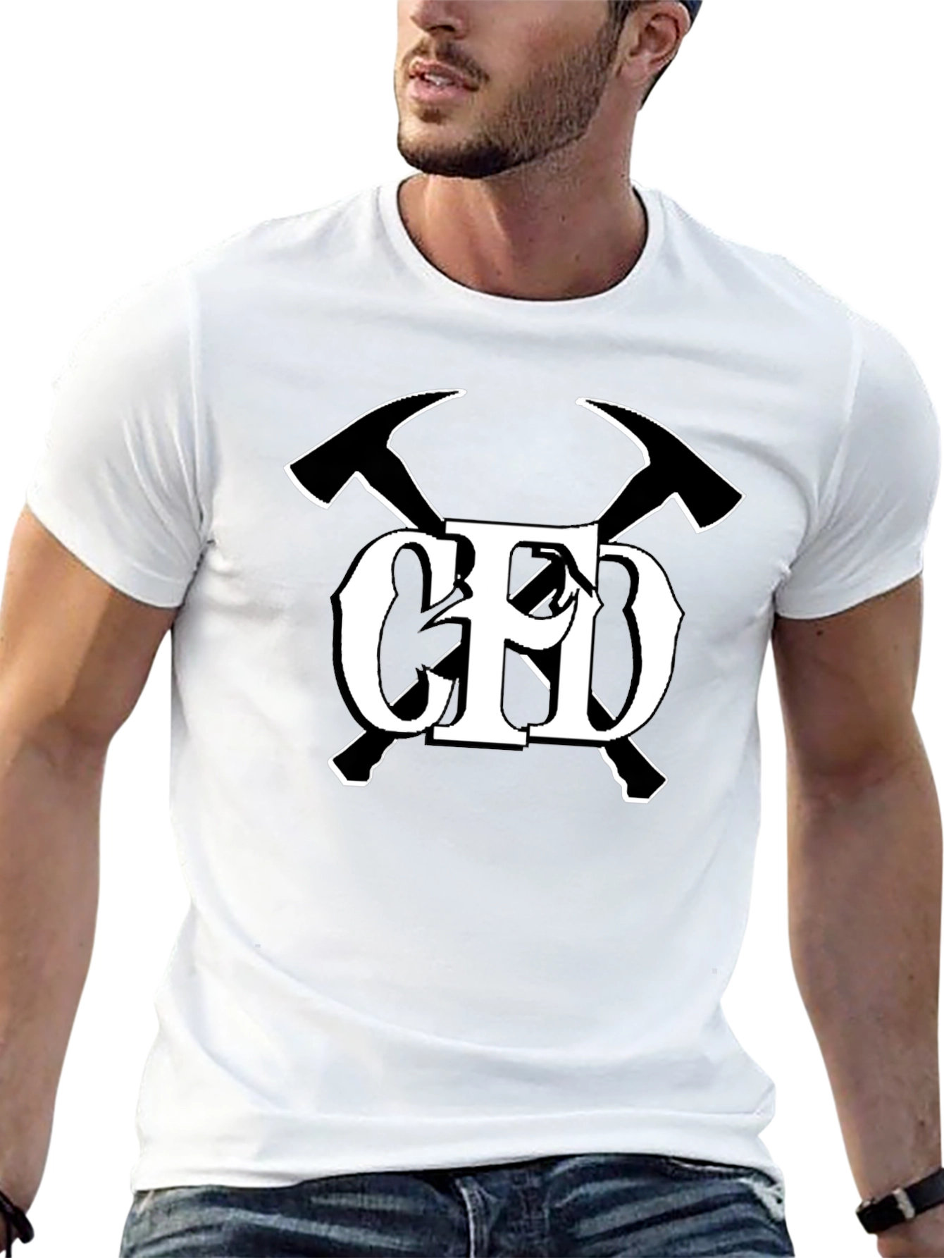 CFD Firefighter Axe Tee - Black Cotton Comfort