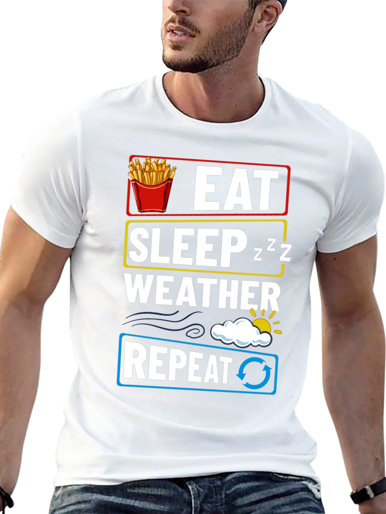 Eat Sleep Weather Repeat Graphic T-Shirt