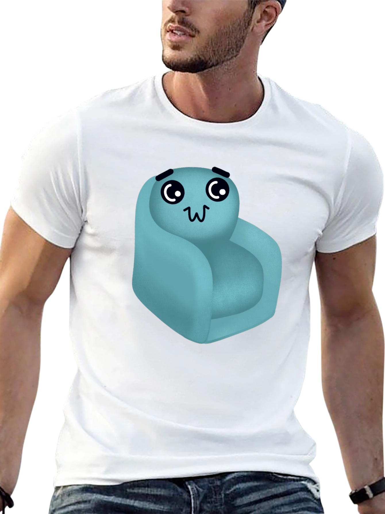 Cute Couch Character Black T-Shirt