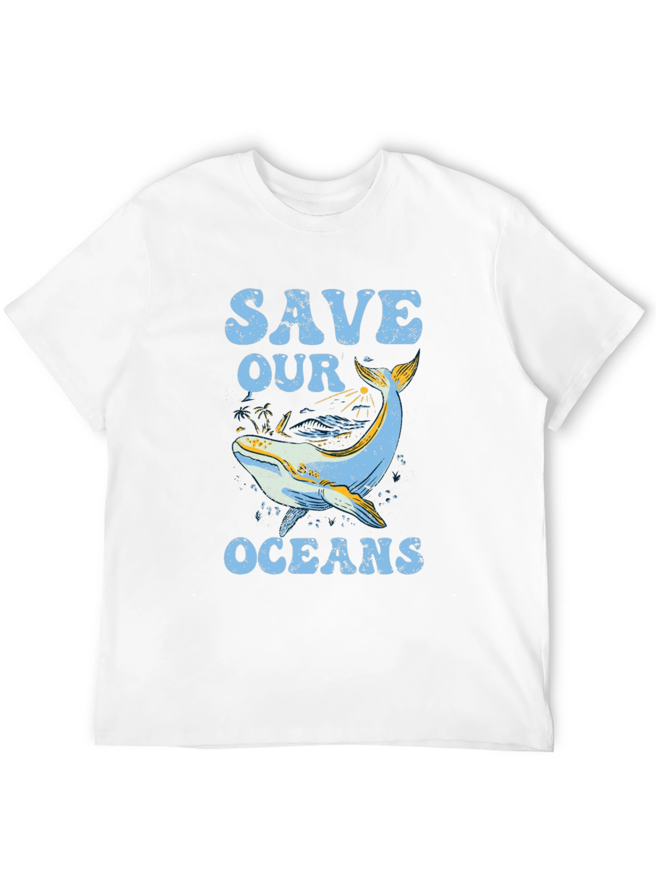 Save Our Oceans Graphic Tee - Black Cotton T-Shirt
