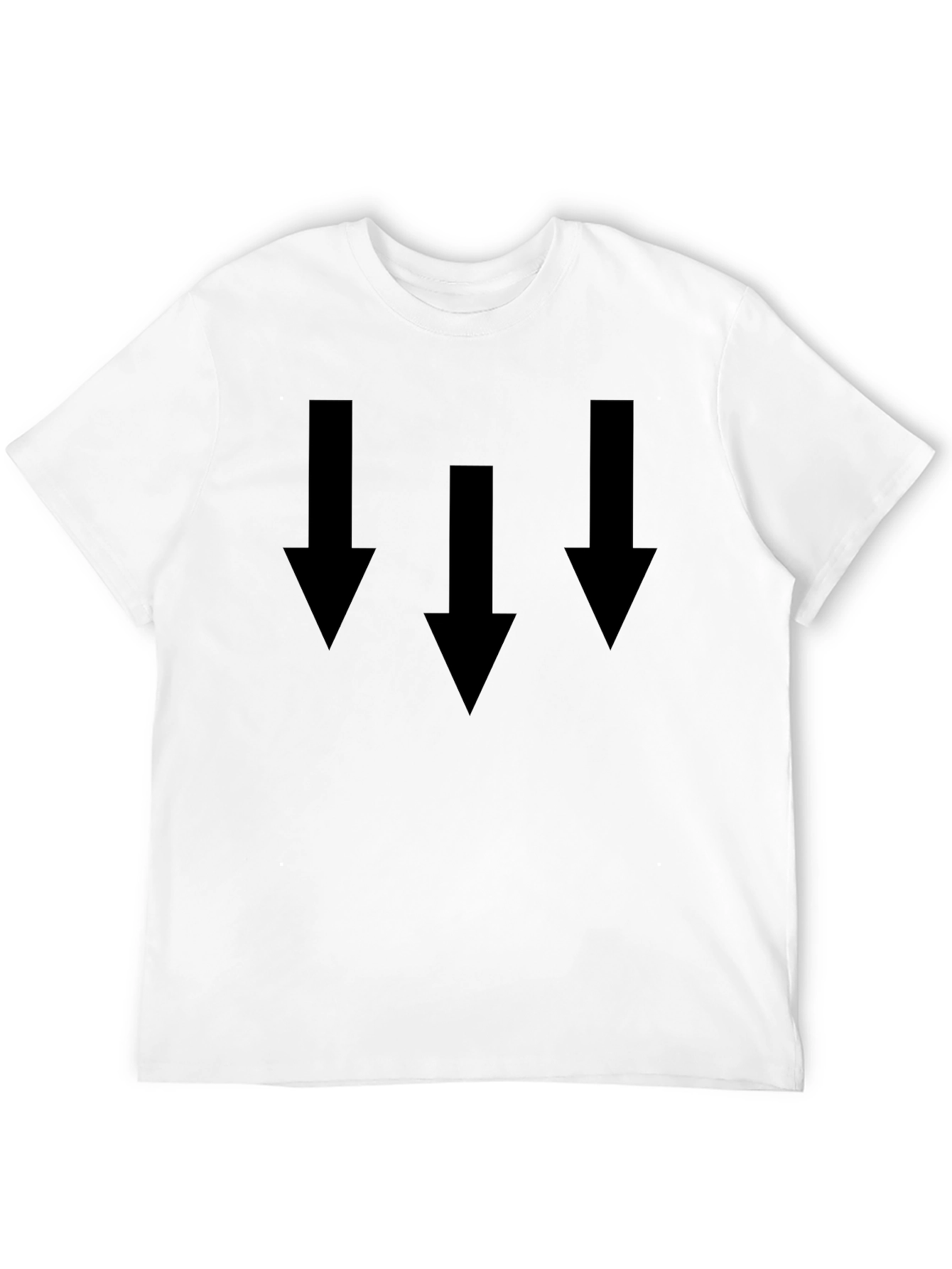 Mens Black T-Shirt with Triple Down Arrow Design
