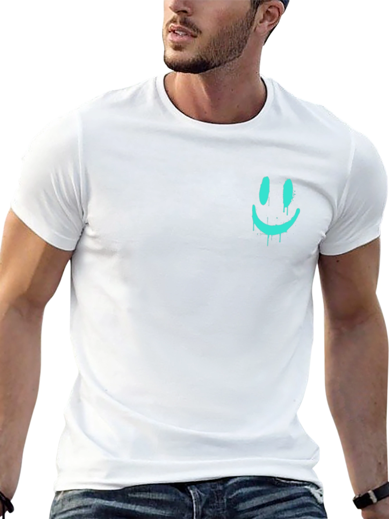 Cool Dripping Smiley Face Graphic Tee