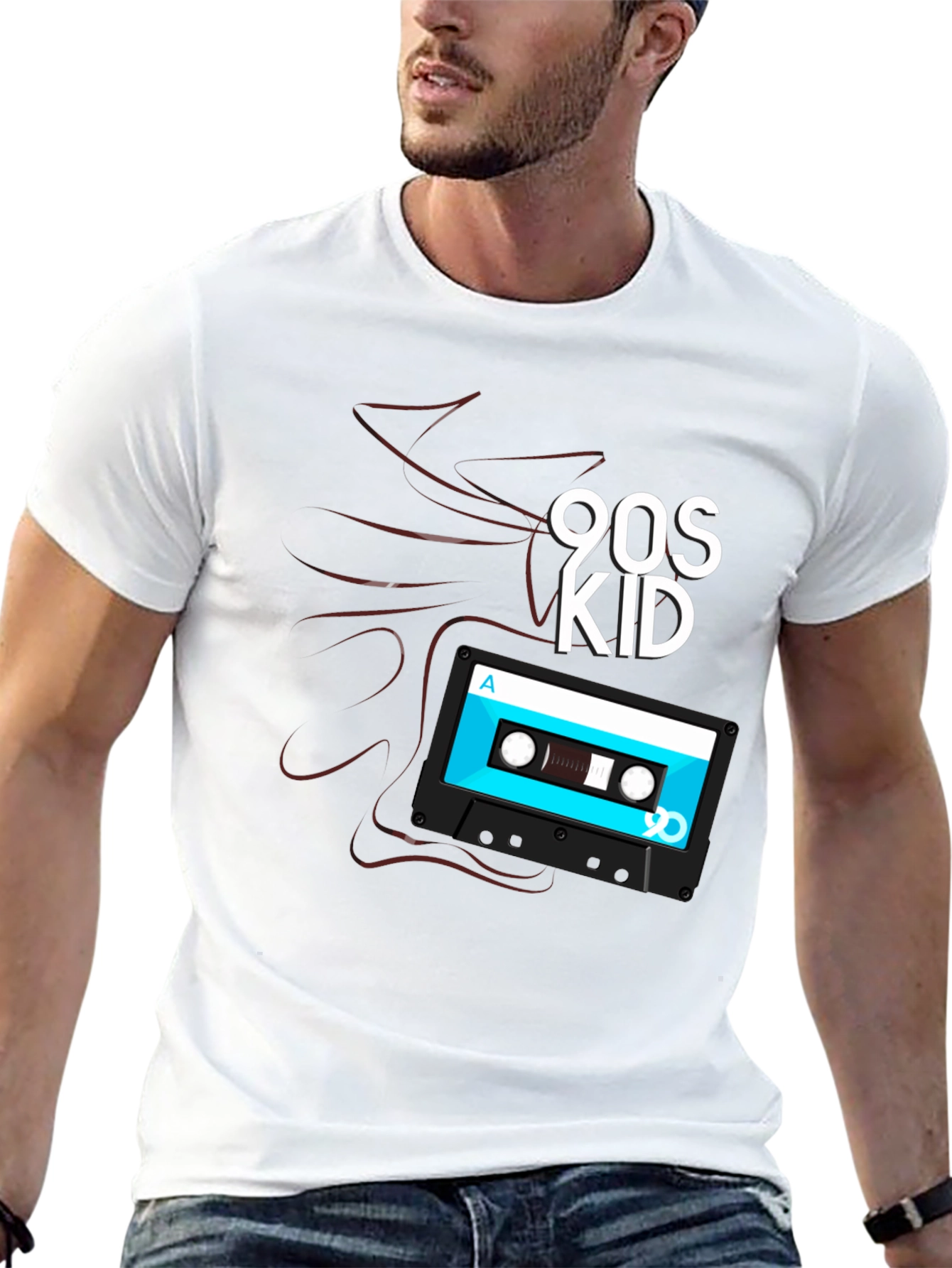 90s Kid Cassette Tape Graphic T-Shirt - Retro Style