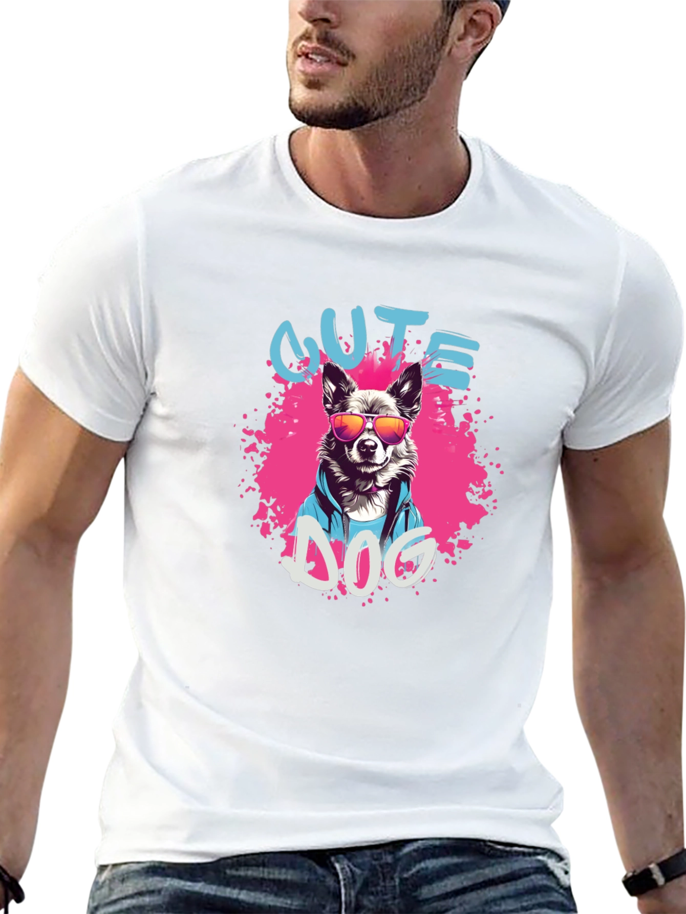 Cool Dog Graphic Tee - Black