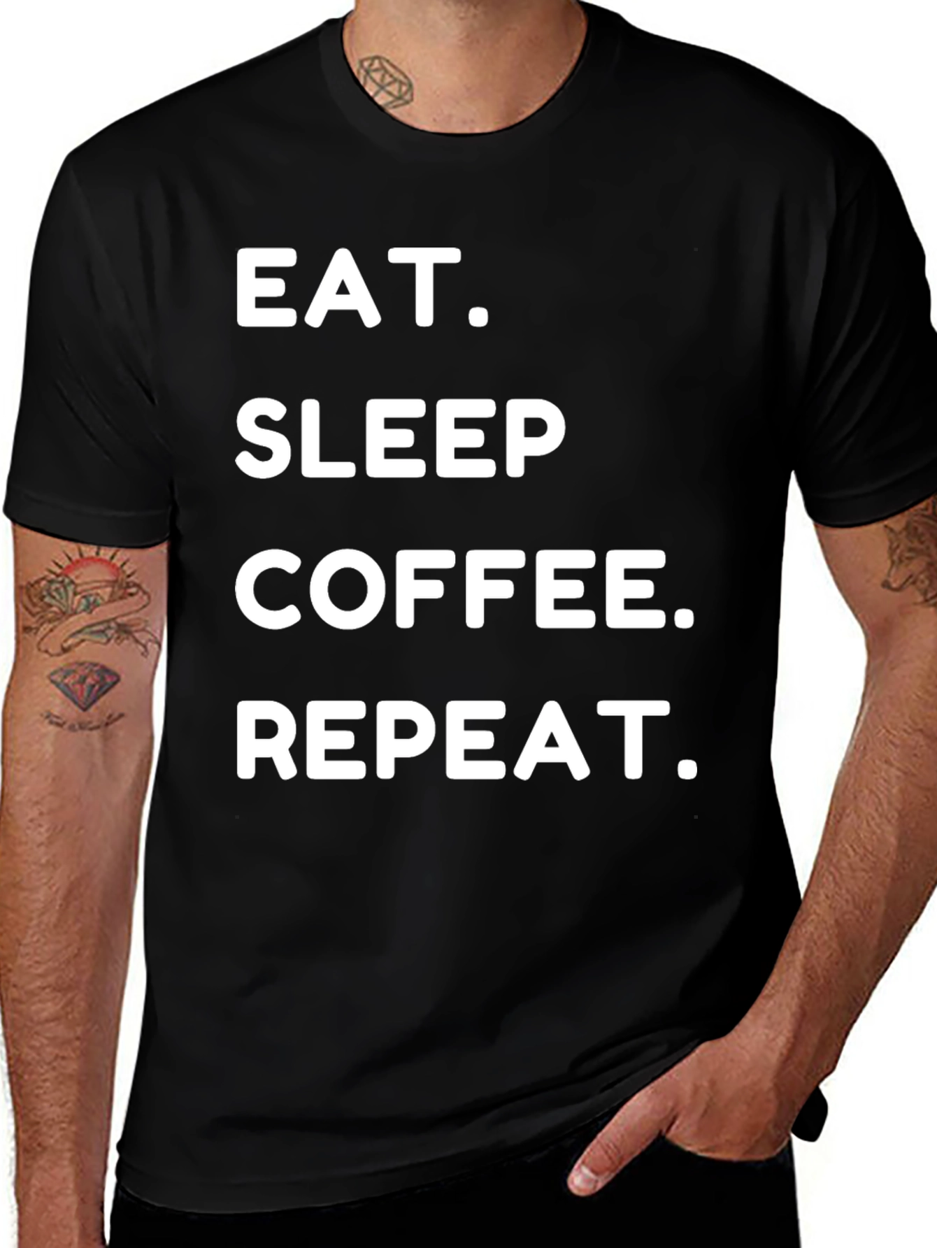 Eat Sleep Coffee Repeat Graphic Tee