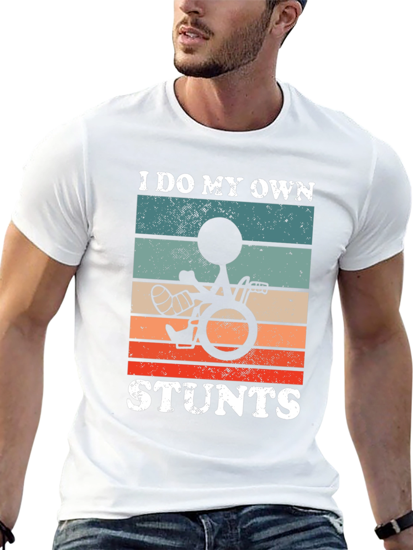 Funny I Do My Own Stunts Wheelchair T-Shirt