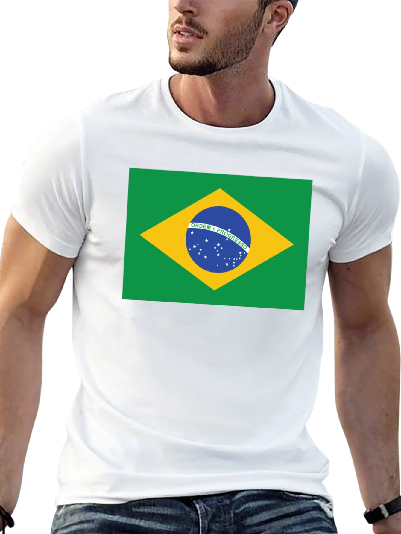 Brazil Flag Graphic T-Shirt - Black