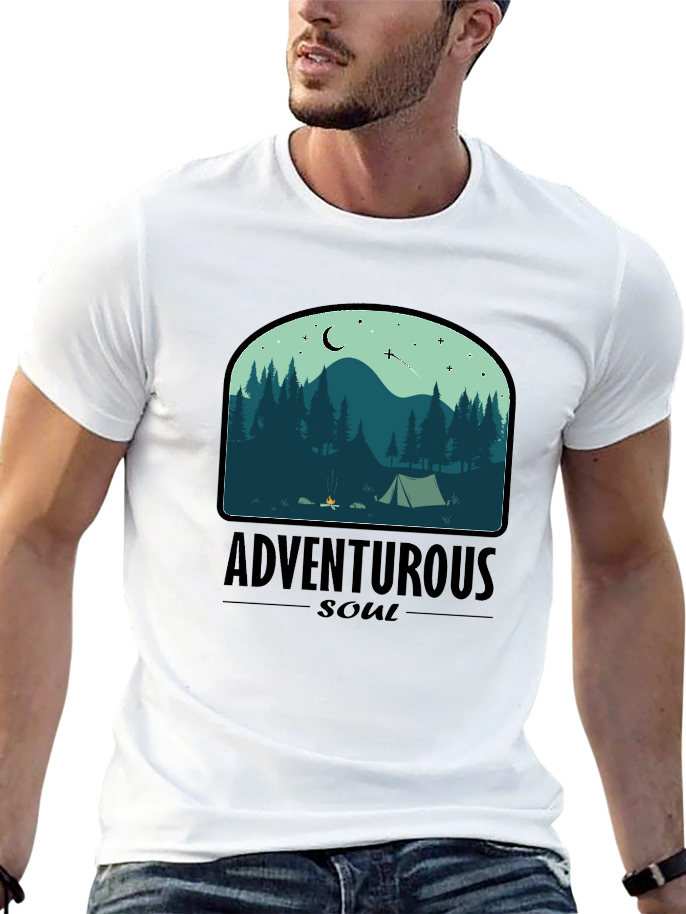 Adventurous Soul Camping Graphic T-Shirt