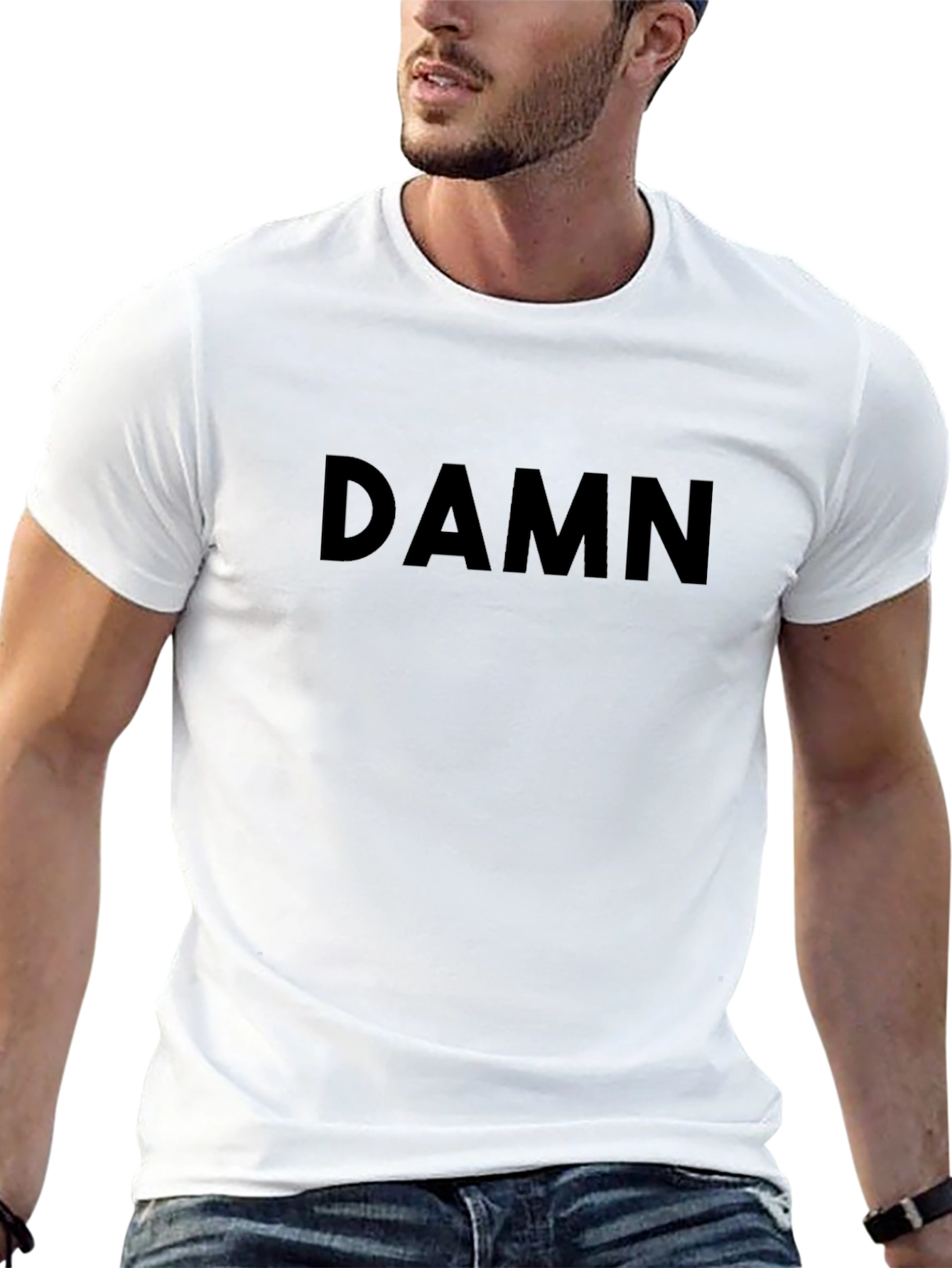 DAMN Graphic Tee - Trendy Black Cotton T-Shirt