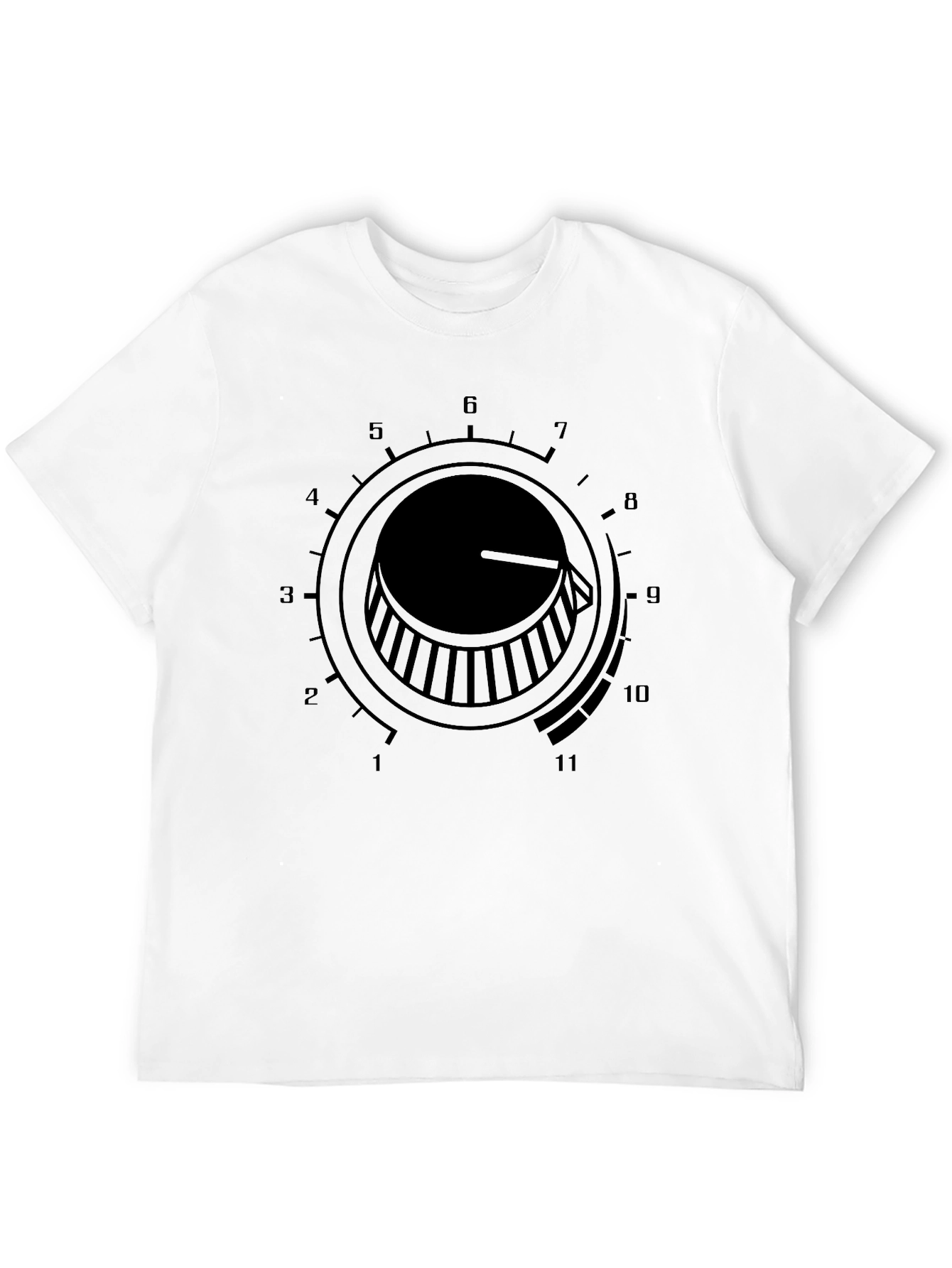 Black Amplifier Knob Graphic T-Shirt - Up to Eleven