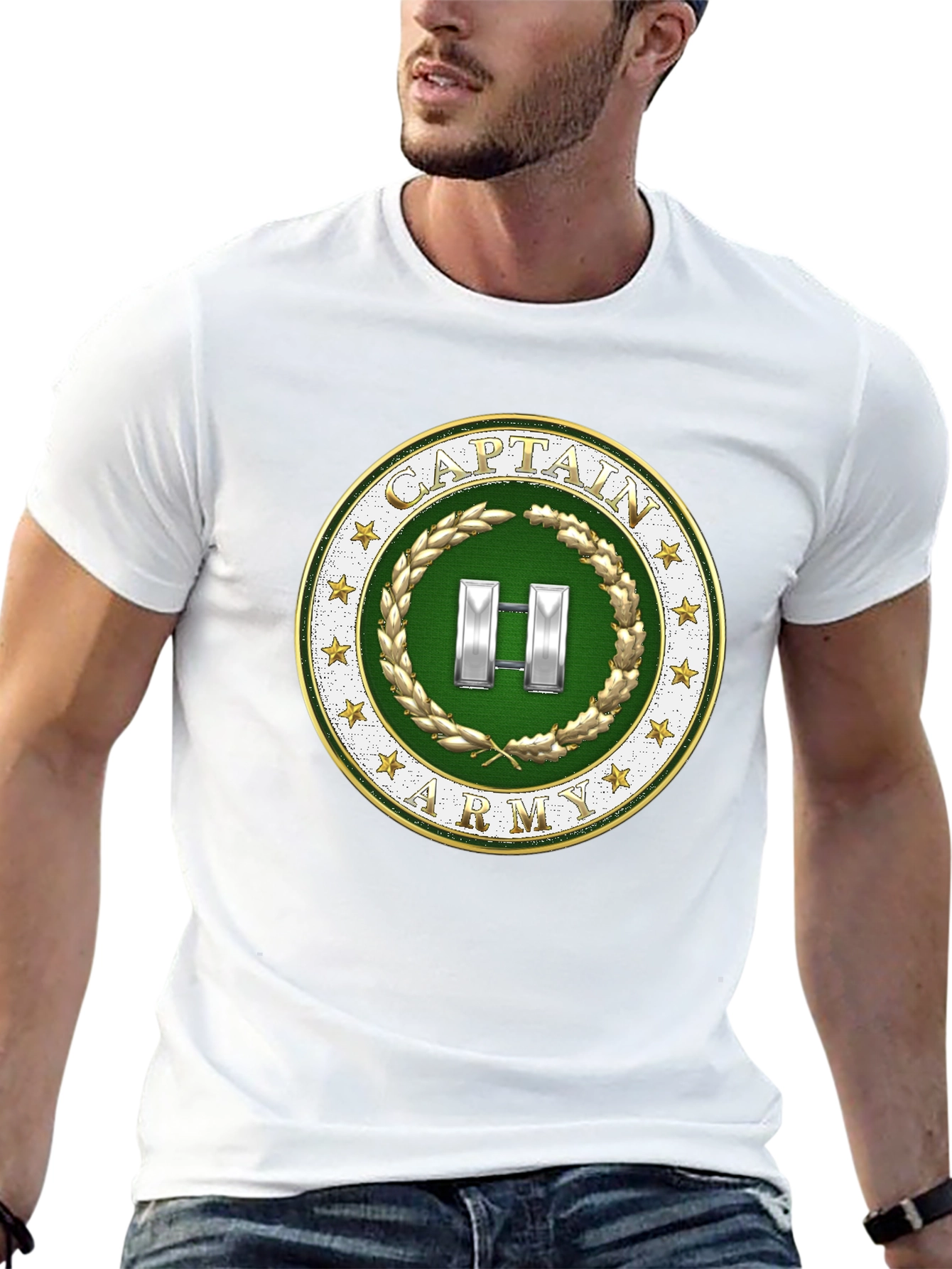 Captain Army T-Shirt - Military Rank Symbol Tee