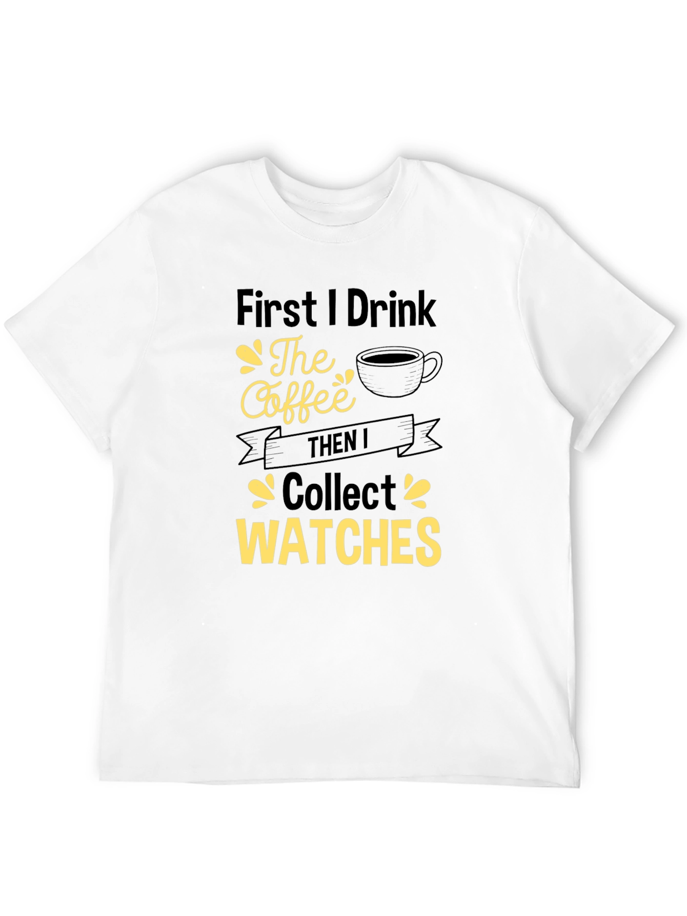 Coffee & Watches Graphic Tee - Black