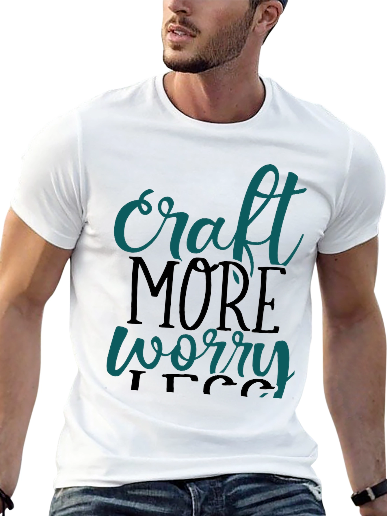 Craft More Worry Less Black Graphic Tee