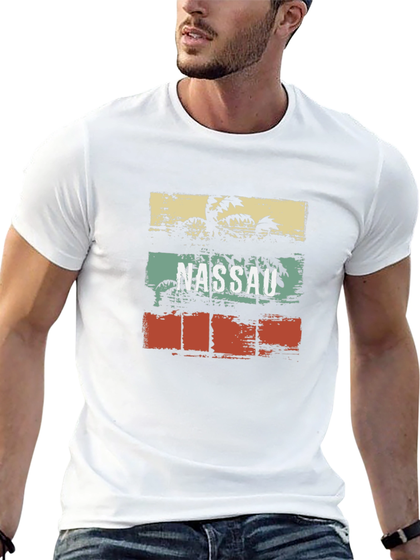 Nassau Palm Tree Retro T-Shirt | Island Vibes