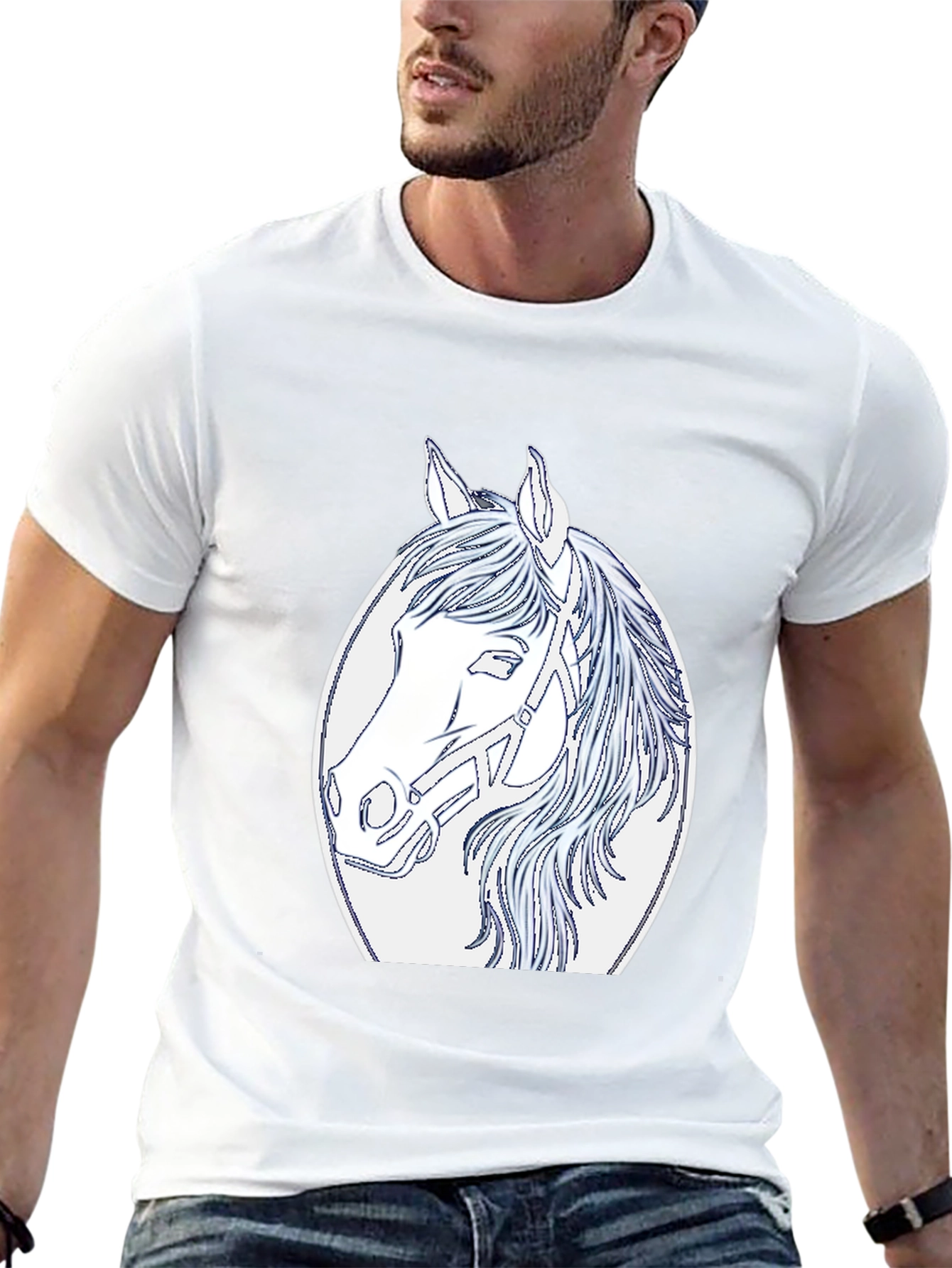 Horse Graphic Tee - Black Unisex T-Shirt