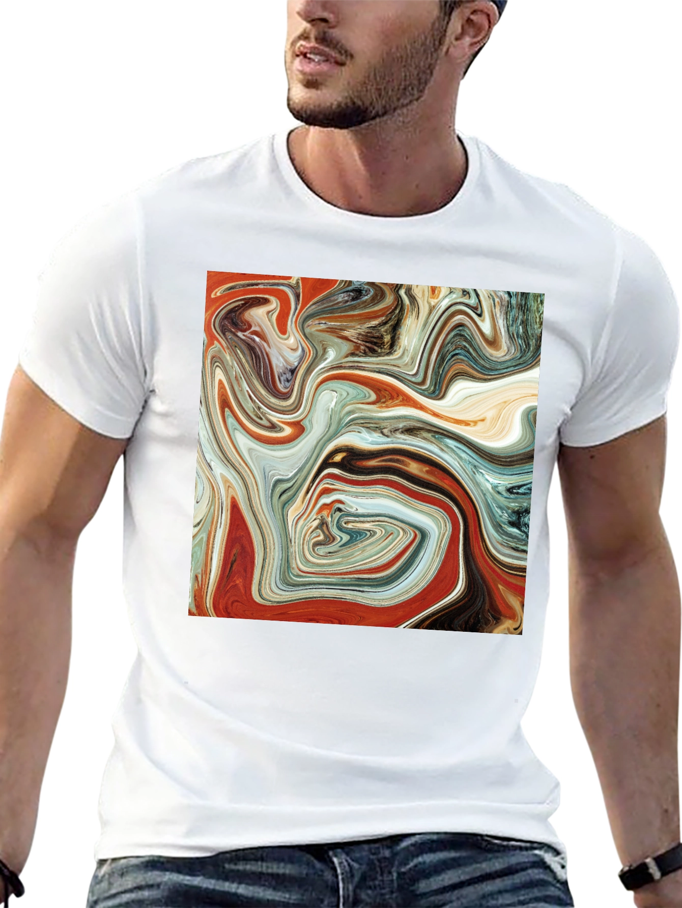 Abstract Art Swirl T-Shirt - Modern Graphic Tee