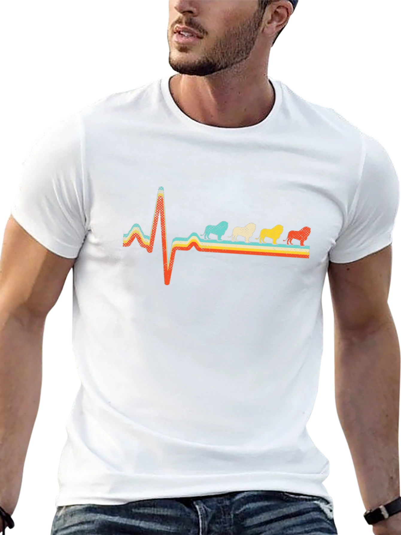Retro Bulldog Heartbeat Graphic Tee
