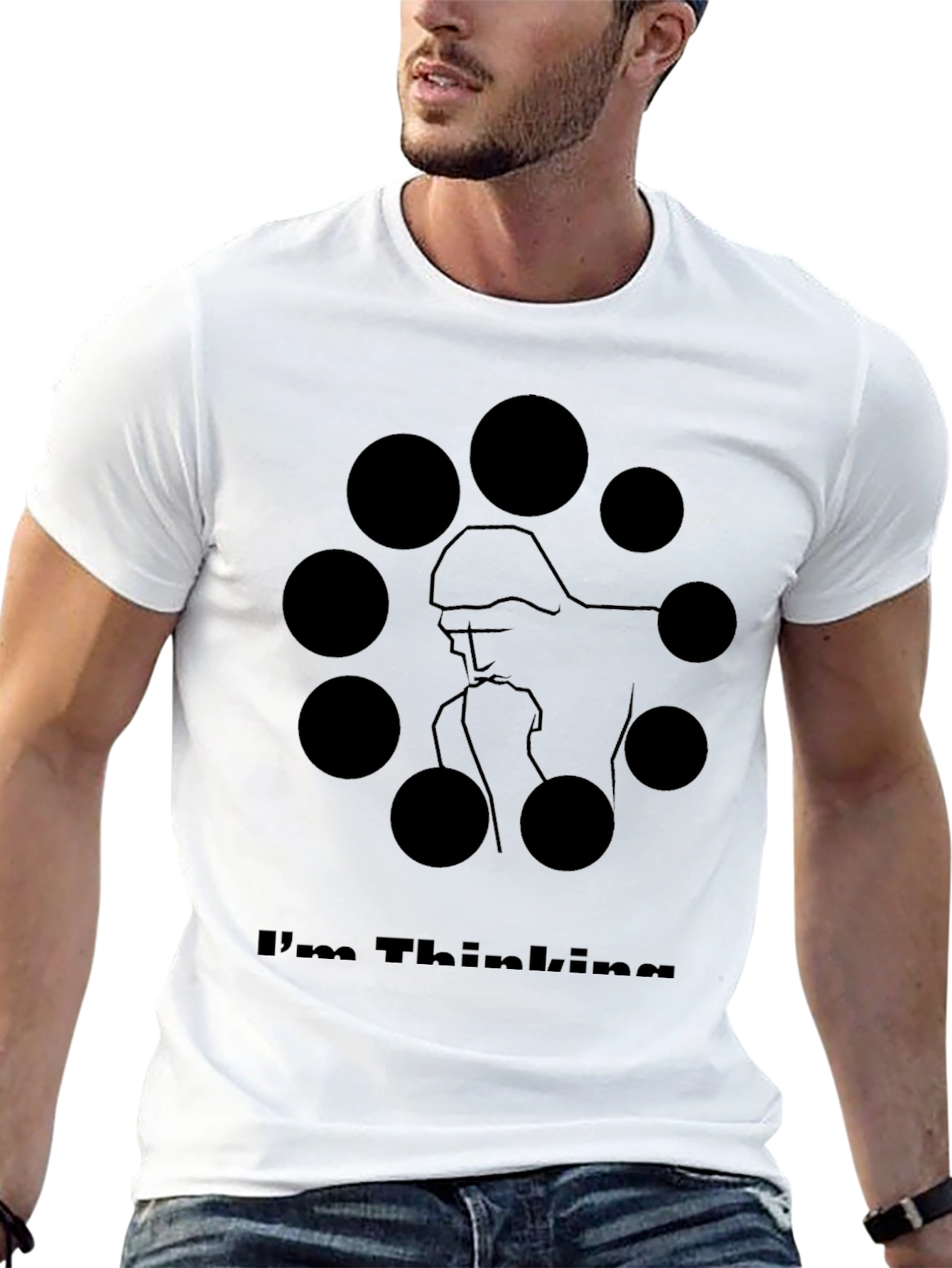 Thinking Man Graphic Tee - Black