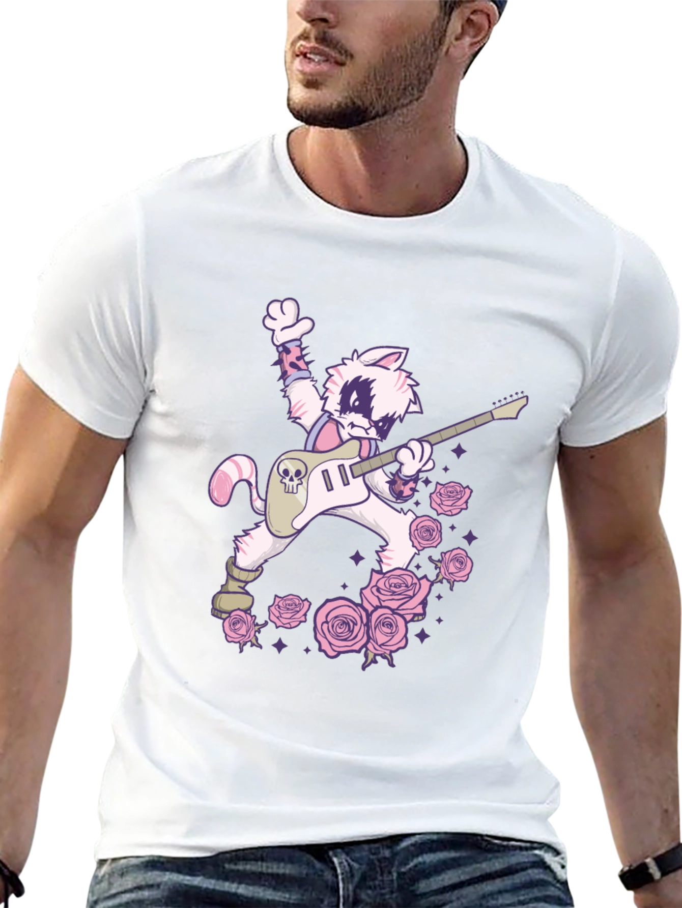 Rockstar Cat T-Shirt - Cool Graphic Tee