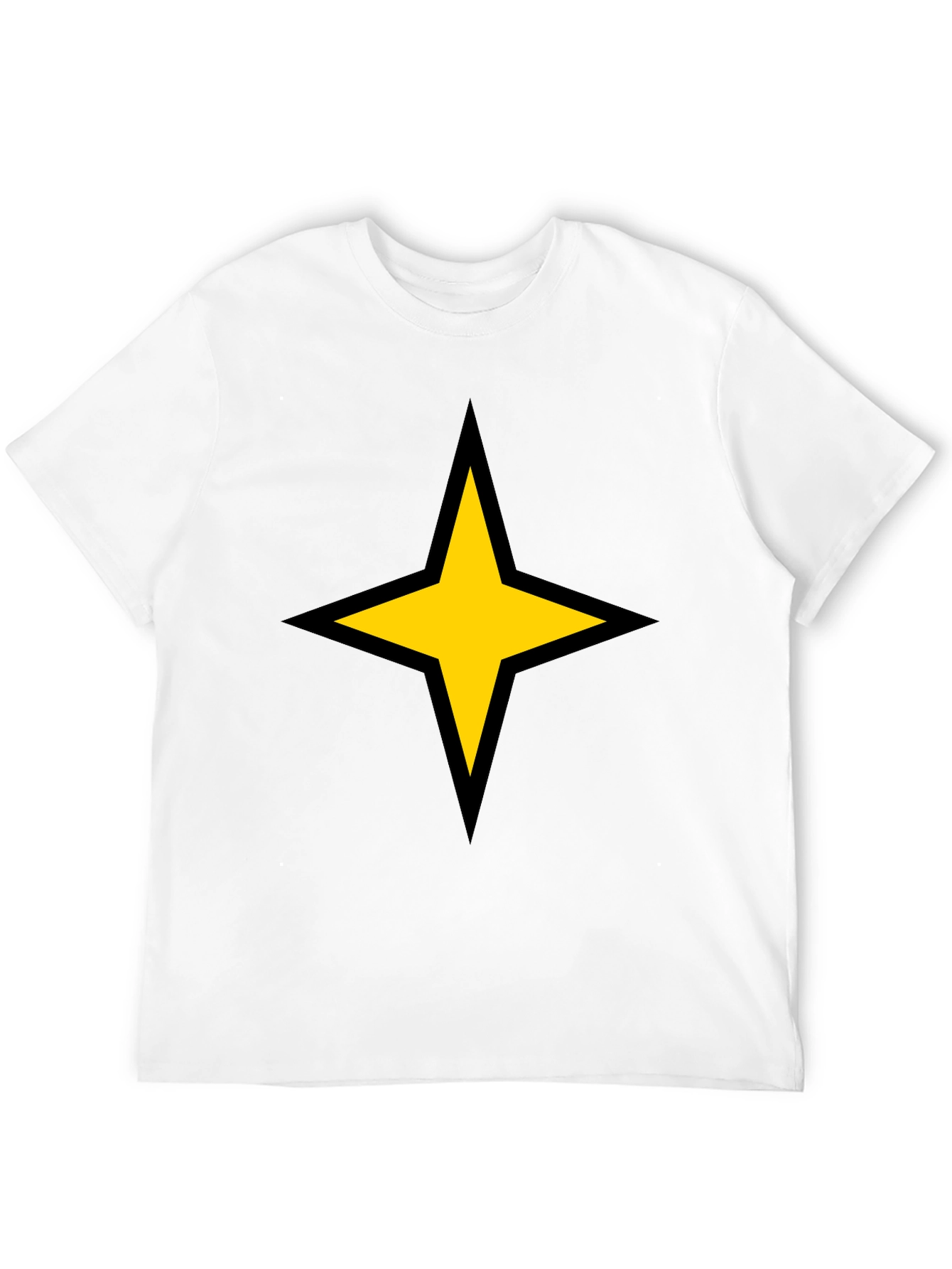 Bold Star Graphic Tee - Black Cotton Blend