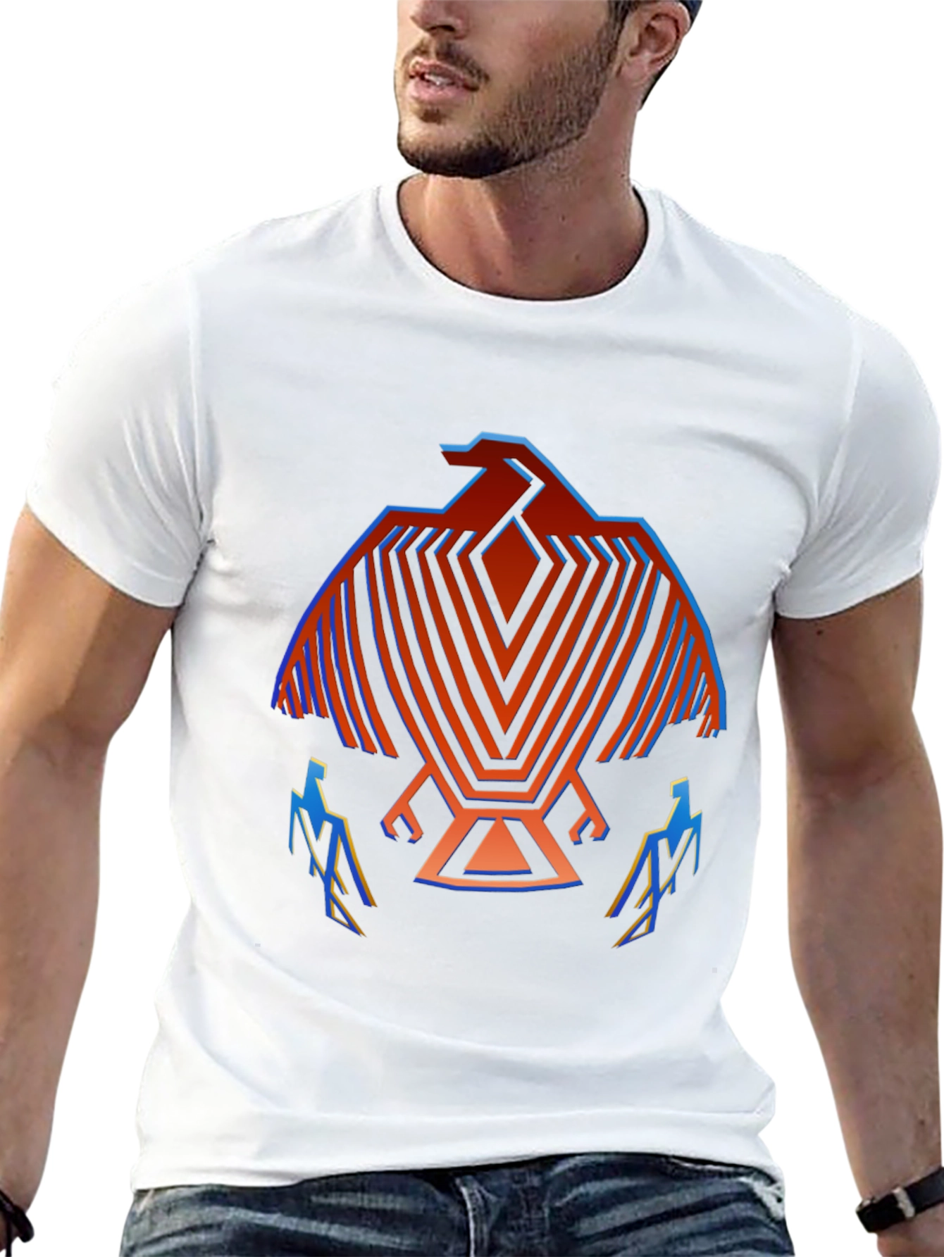 Geometric Bird Graphic T-Shirt