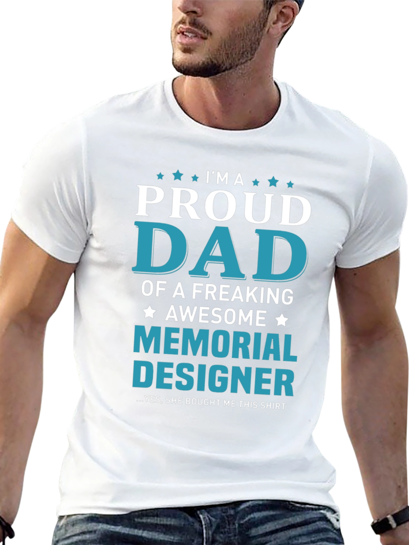 Proud Dad Memorial Designer T-Shirt