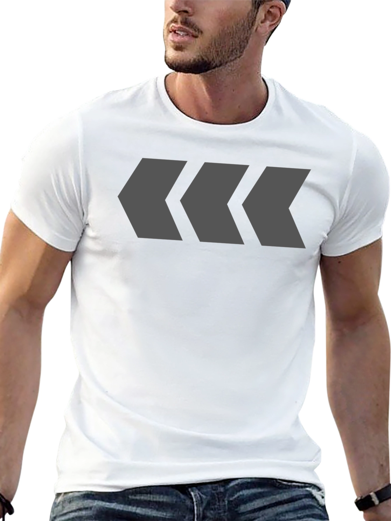Modern Arrow Graphic Tee - Black Cotton Blend