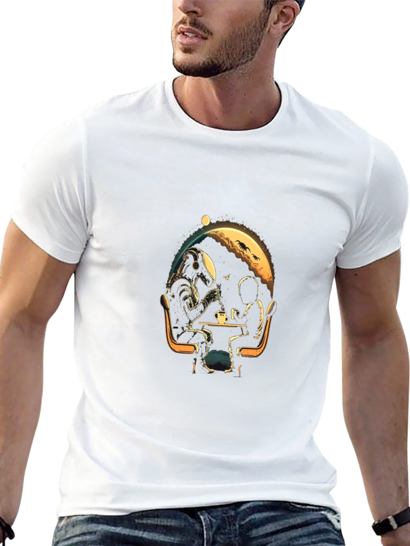Astronaut Coffee Break Graphic T-Shirt
