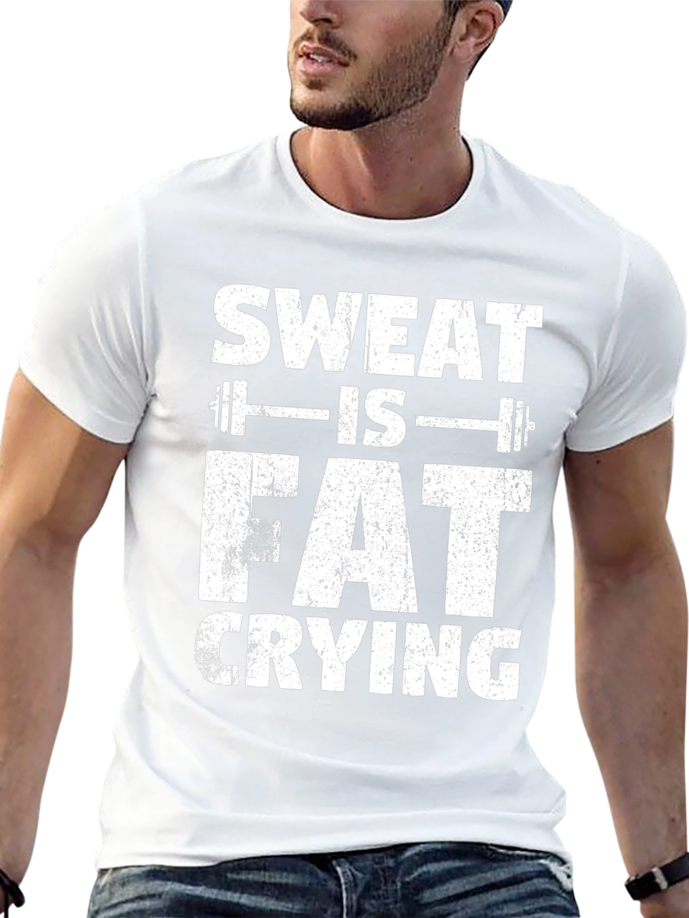 Sweat Is Fat Crying Gym Workout T-Shirt