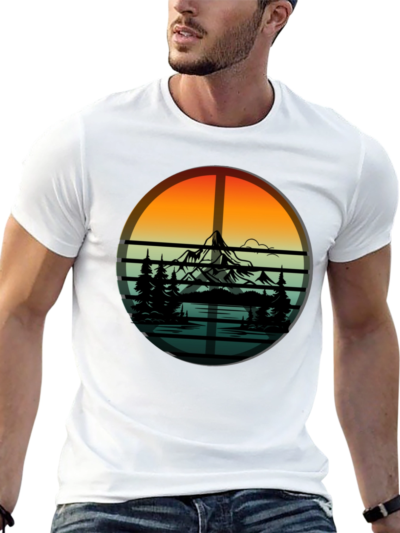 Mountain & Trees Graphic Tee - Nature Lovers T-Shirt