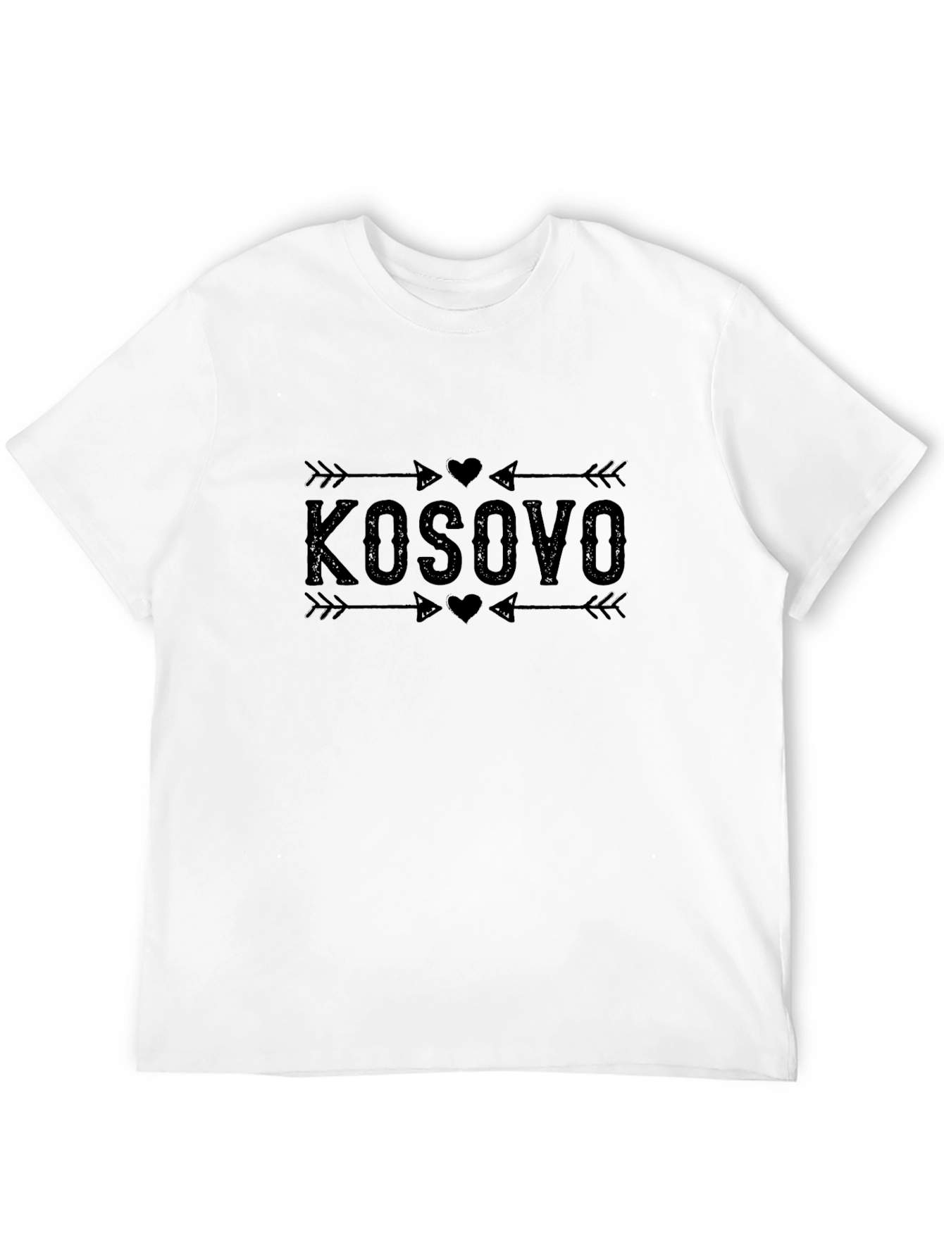 Kosovo Arrow Heart Graphic Tee - Black