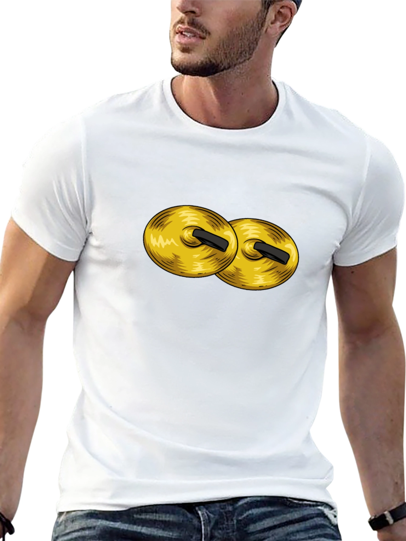 Cymbals Graphic Tee - Black Cotton Crew Neck T-Shirt