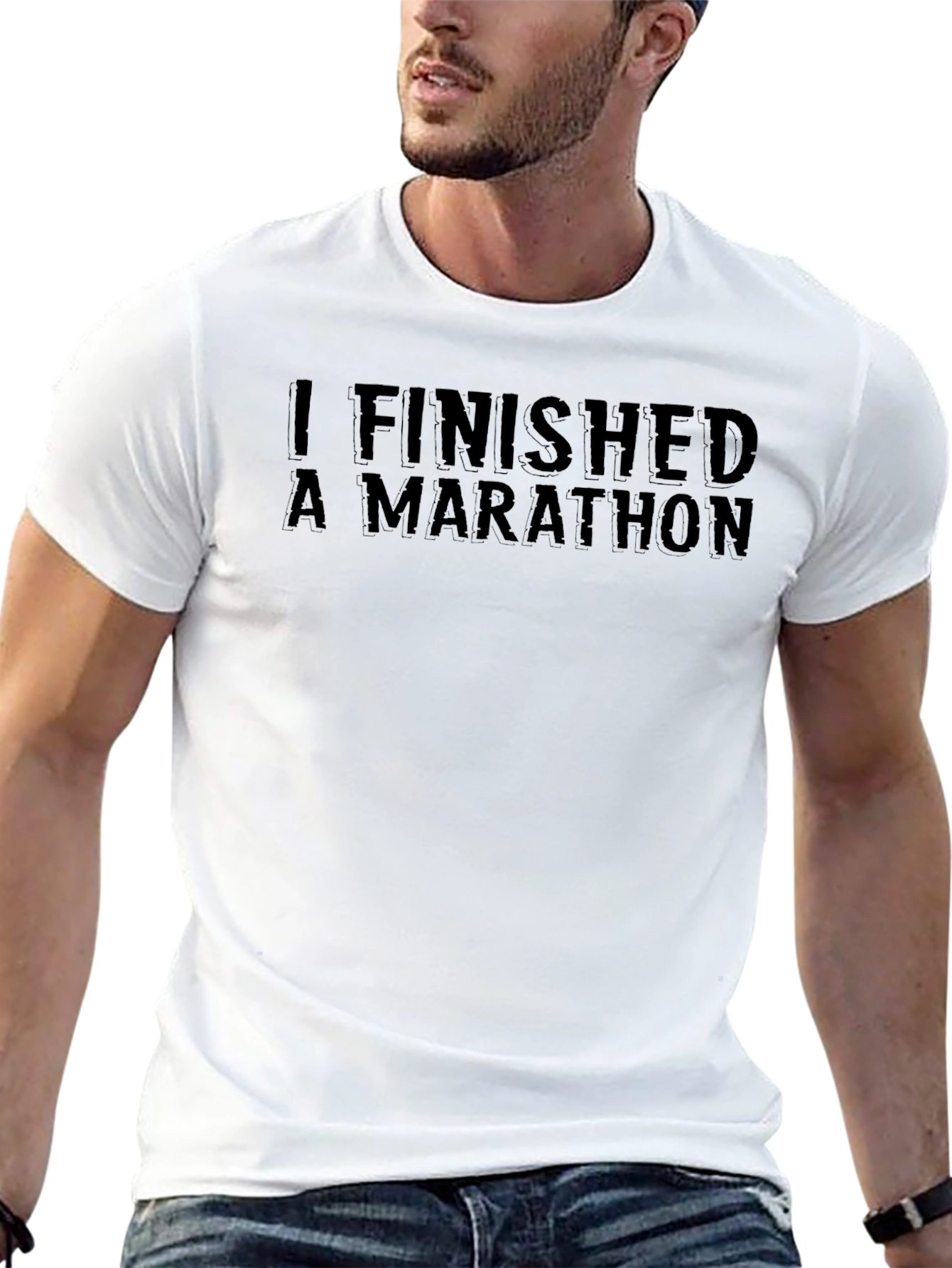 I Finished a Marathon Black Graphic Tee
