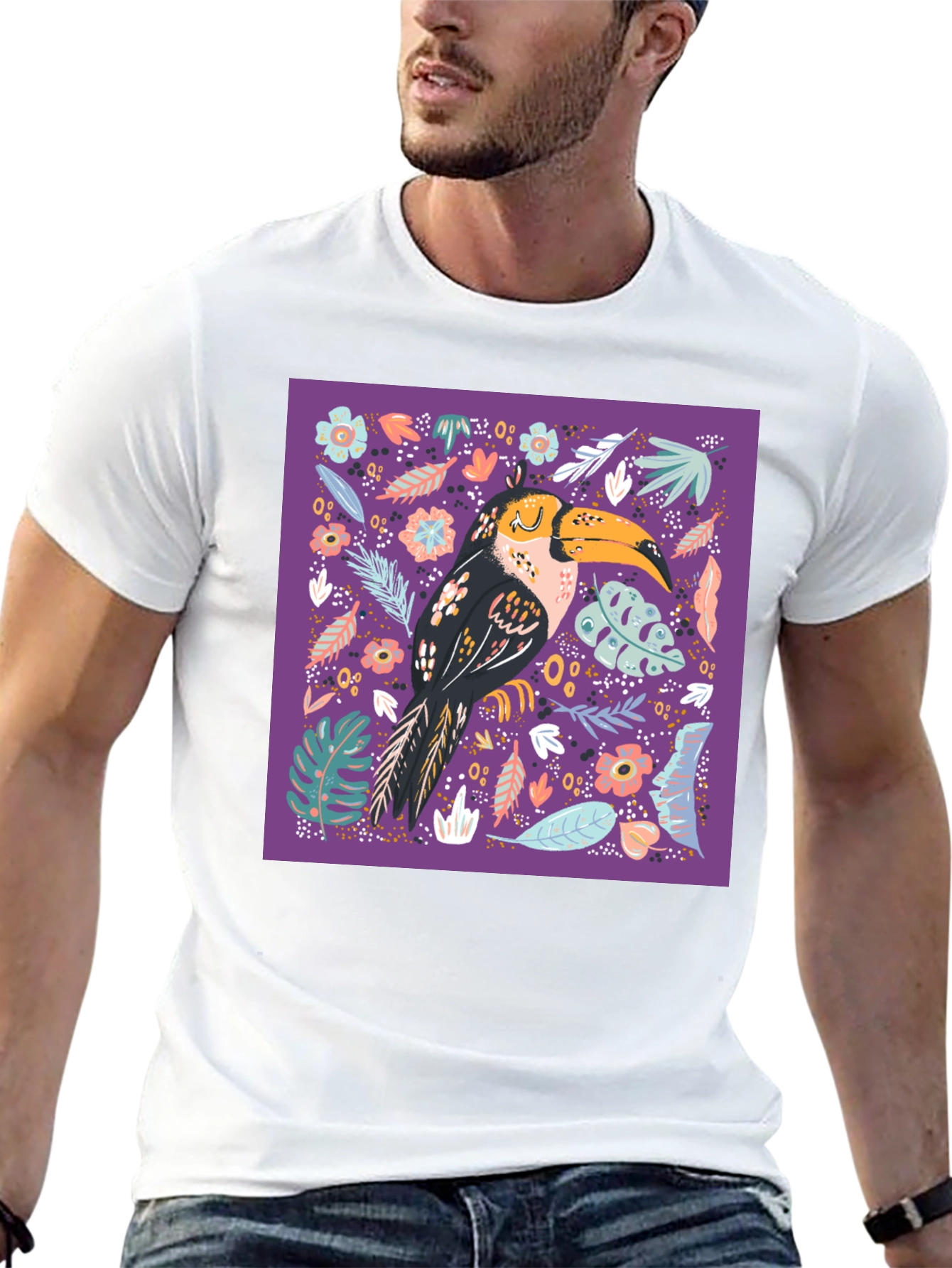 Tropical Toucan Graphic T-Shirt